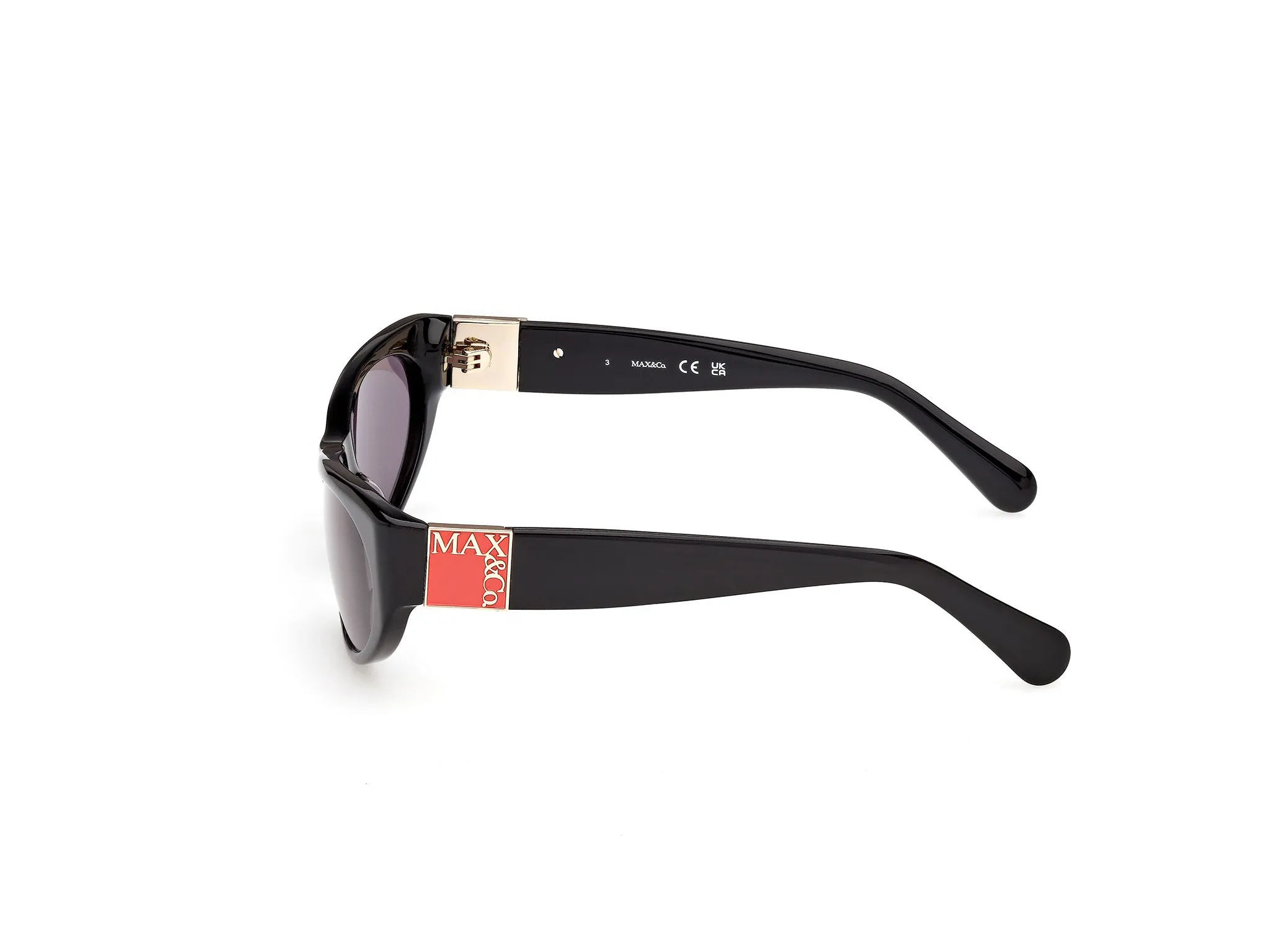 MAX&Co MO0151 01A Occhiali da sole Acetato Nero Fumo Cat Eye Normale - immagine 3