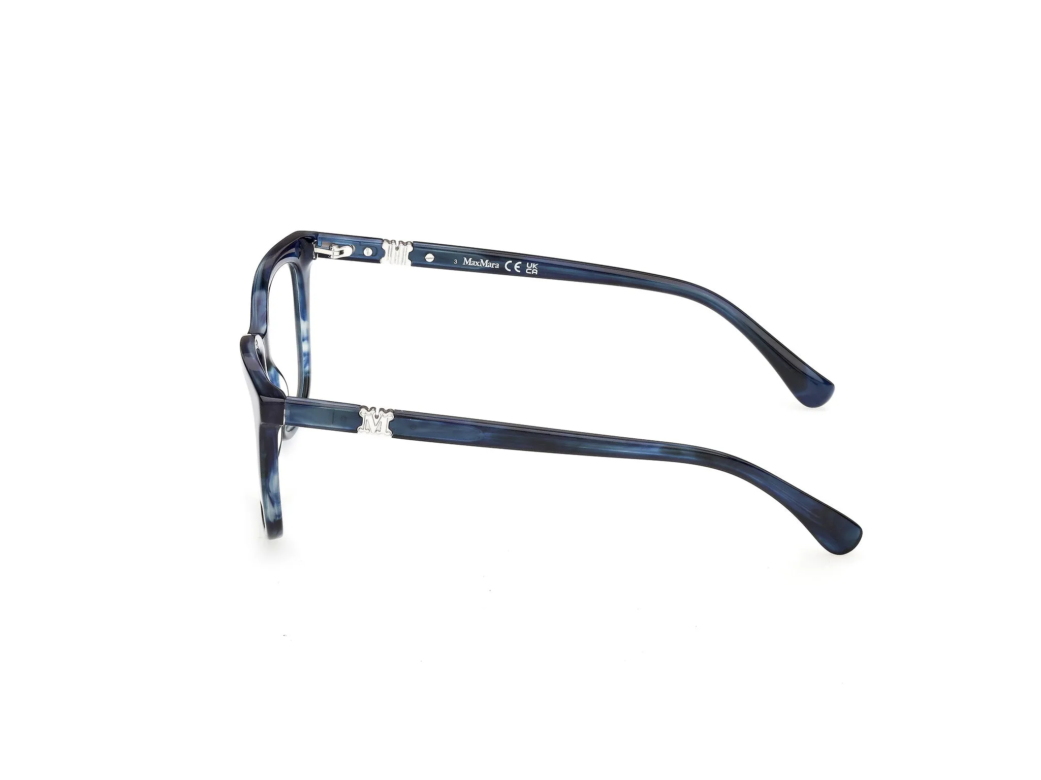 Max Mara MM5239 092 Montature da vista Acetato Azzurro Rotonda Normale - immagine 3