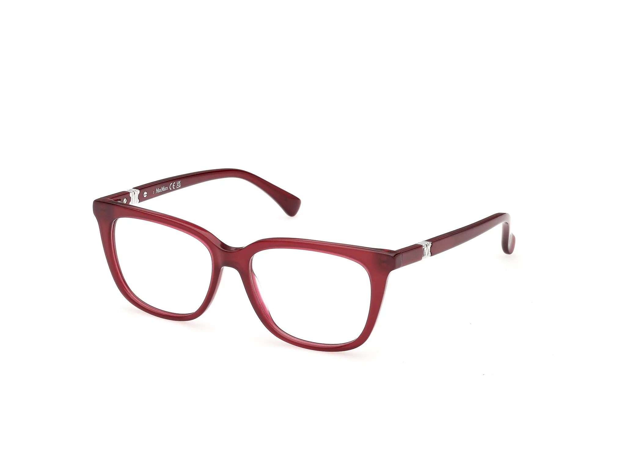 Max Mara MM5239 069 Montature da vista Acetato Bordeaux Rotonda Normale - immagine 1