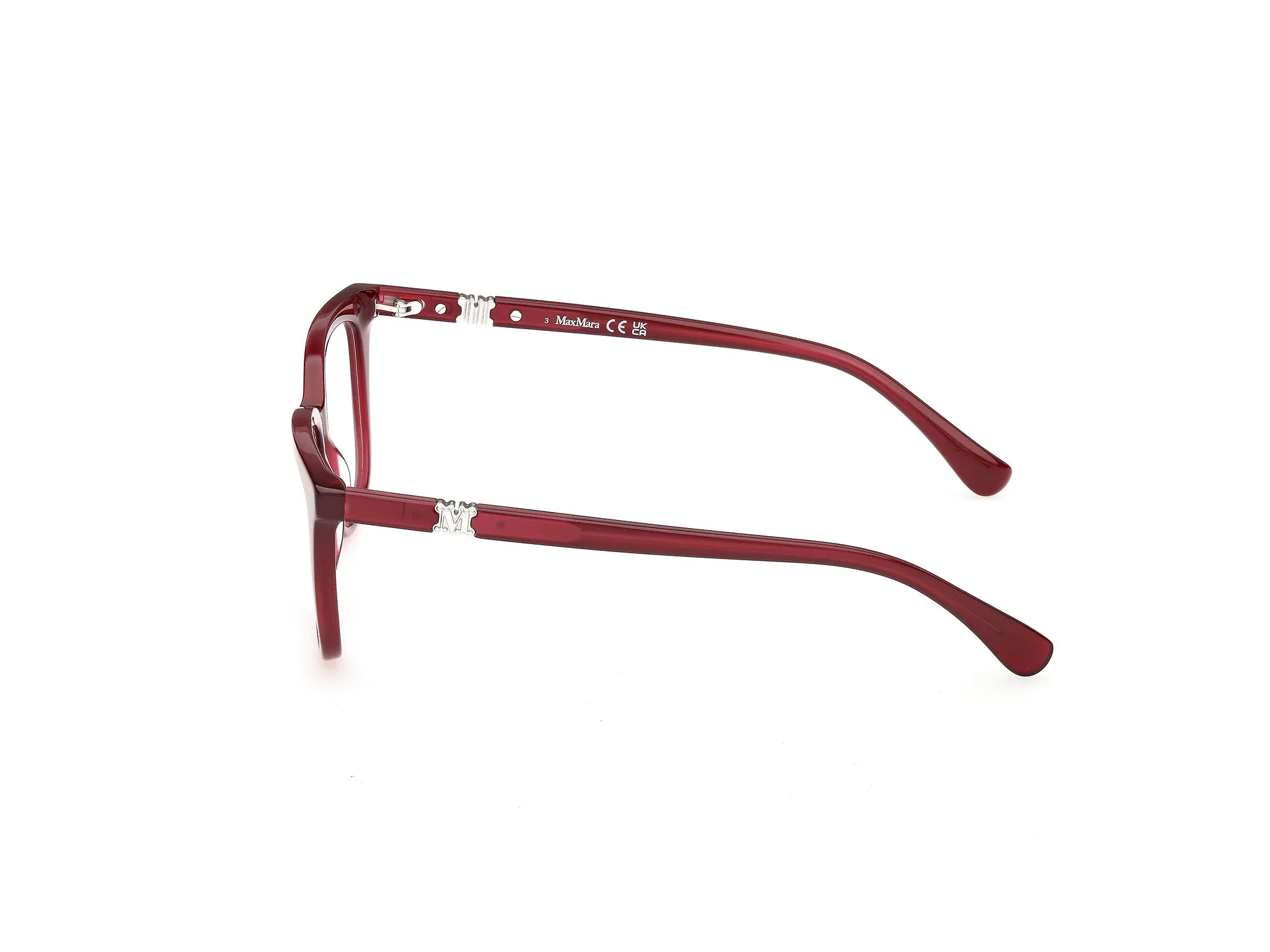 Max Mara MM5239 069 Montature da vista Acetato Bordeaux Rotonda Normale - immagine 3