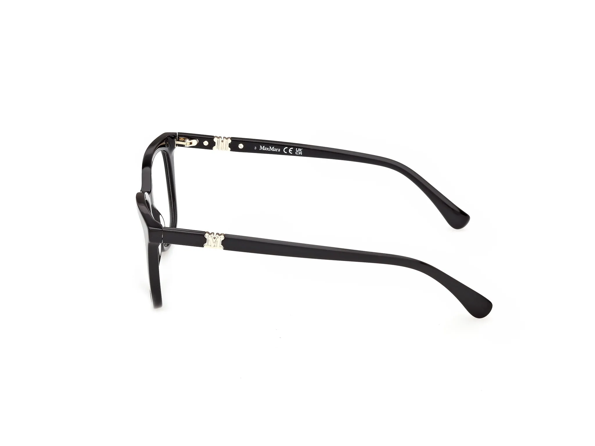 Max Mara MM5239 001 Montature da vista Acetato Nero Rotonda Normale - immagine 3