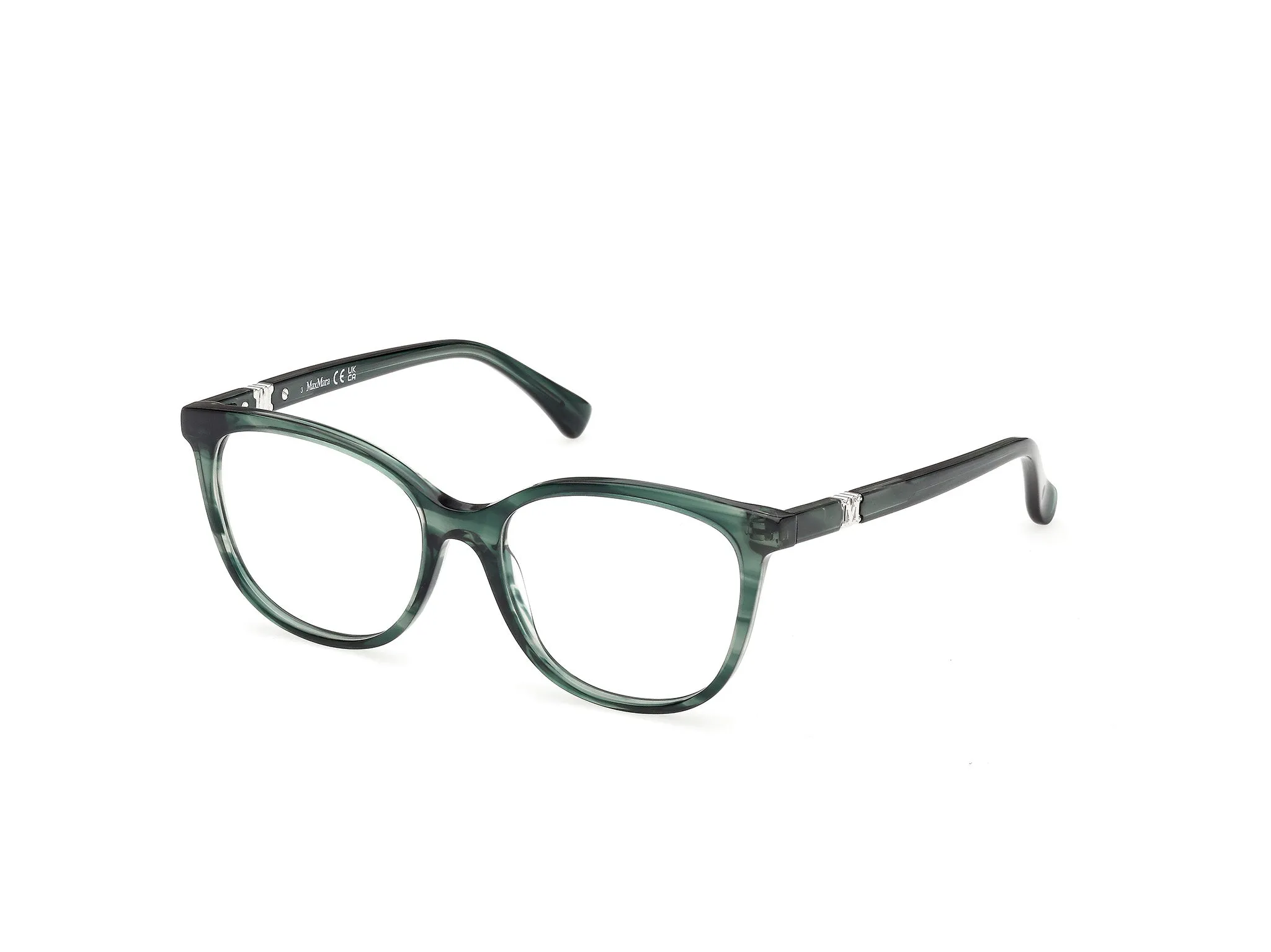 Max Mara MM5238 098 Montature da vista Acetato Verde Rotonda Normale - immagine 1