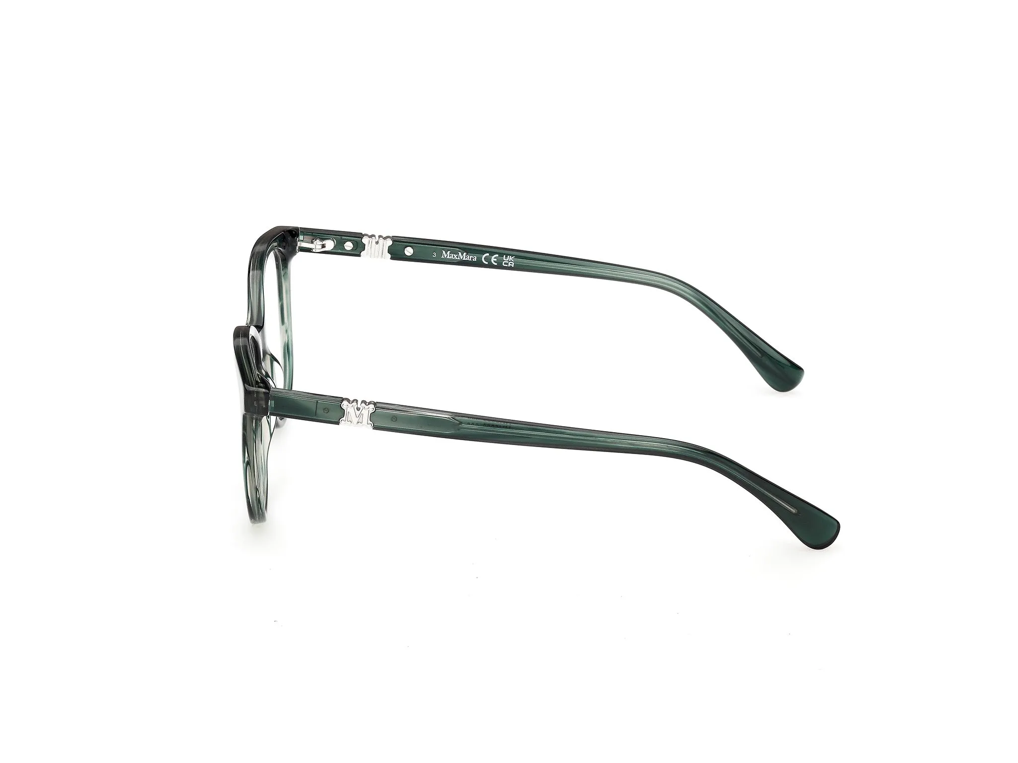 Max Mara MM5238 098 Montature da vista Acetato Verde Rotonda Normale - immagine 3