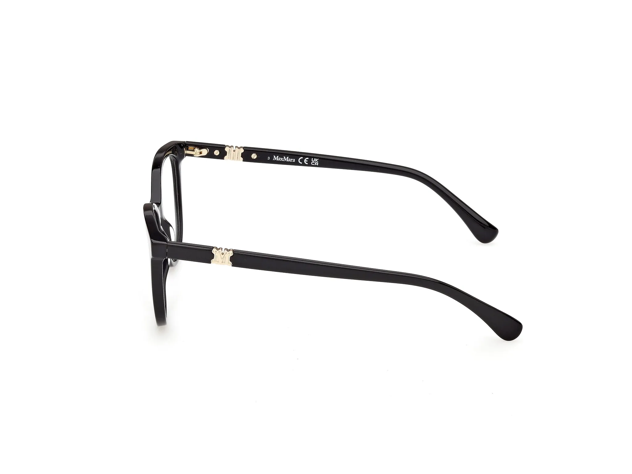Max Mara MM5238 001 Montature da vista Acetato Nero Rotonda Normale - immagine 3