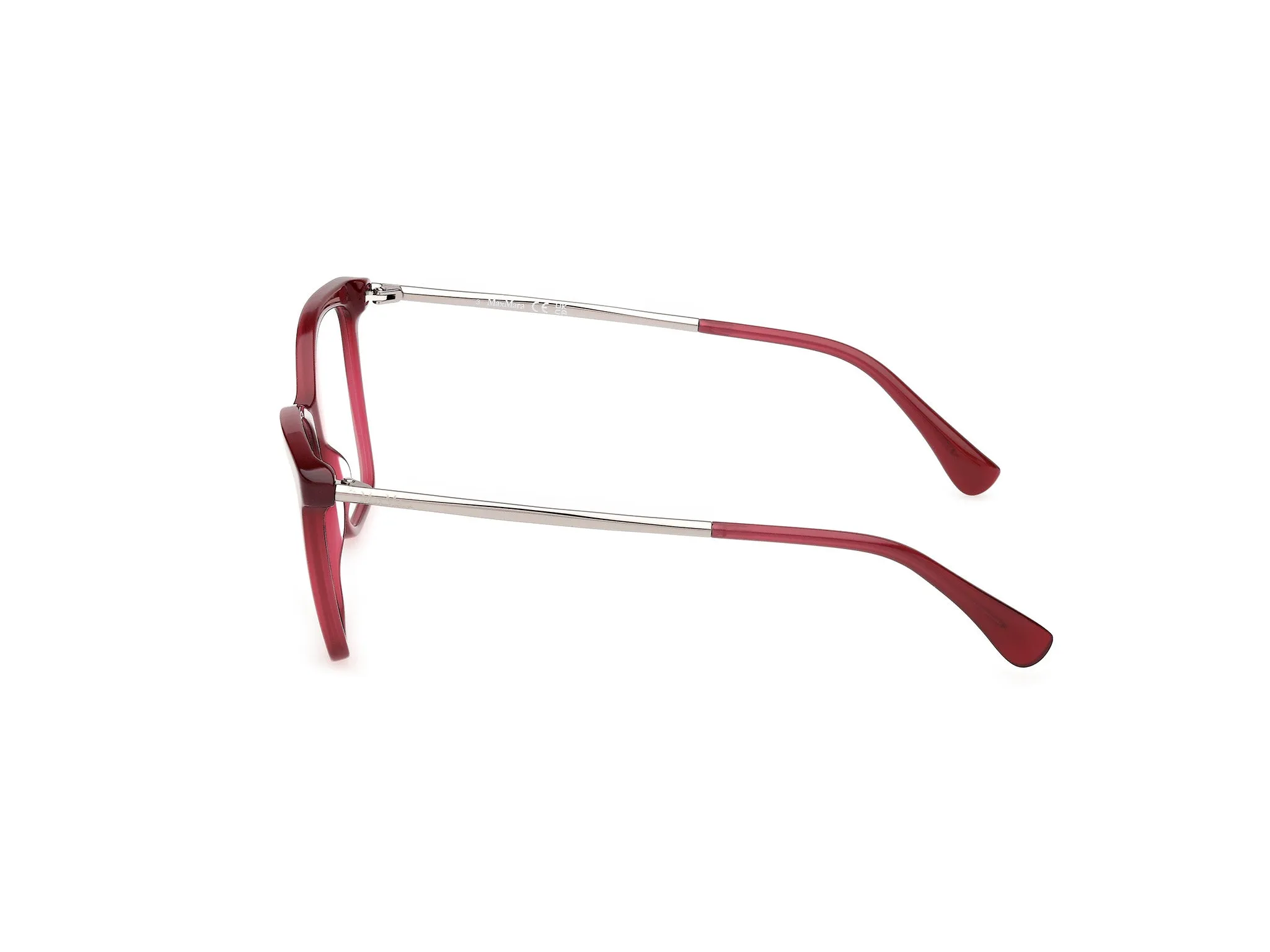 Max Mara MM5235 069 Montature da vista Acetato Bordeaux Rotonda Normale - immagine 3