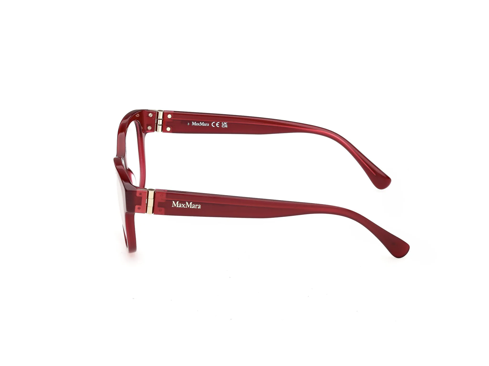 Max Mara MM5229 069 Montature da vista Acetato Bordeaux Rotonda Normale - immagine 3
