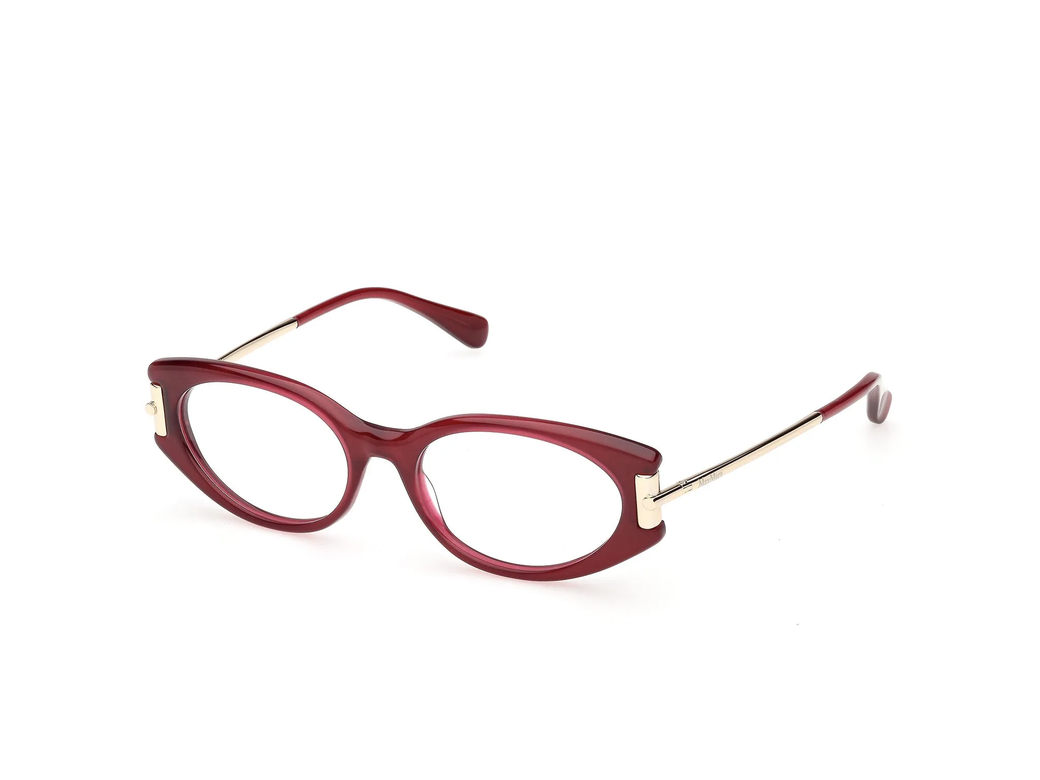Max Mara MM5225 069 Montature da vista Acetato Bordeaux Rotonda Normale - immagine 1