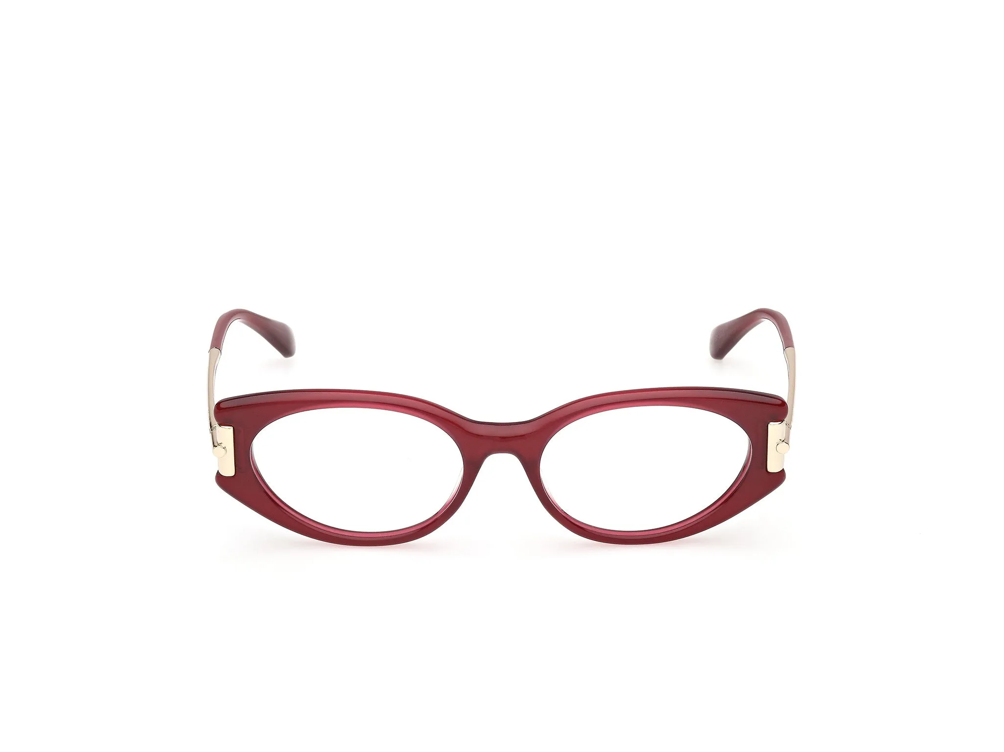Max Mara MM5225 069 Montature da vista Acetato Bordeaux Rotonda Normale - immagine 2