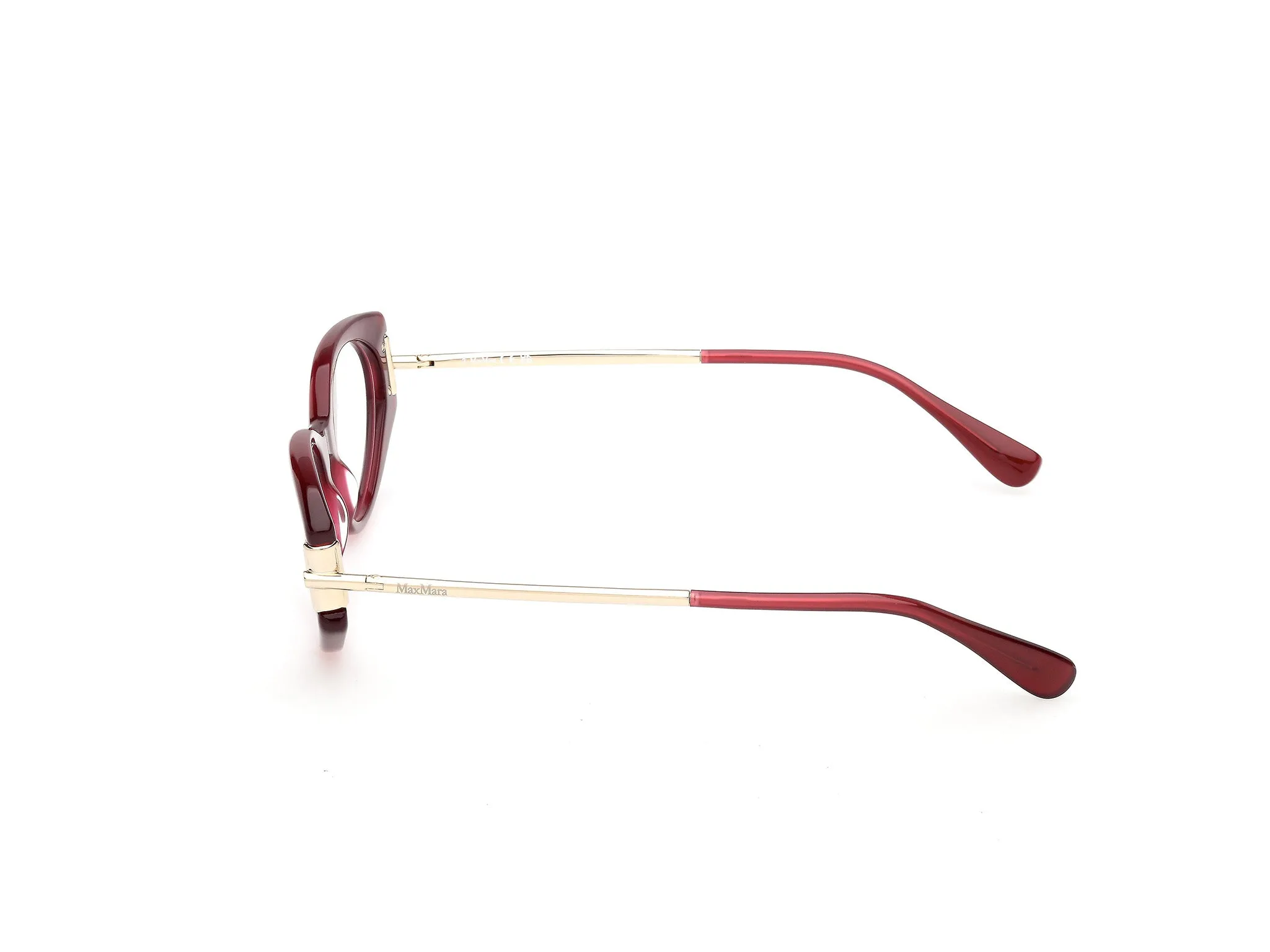 Max Mara MM5225 069 Montature da vista Acetato Bordeaux Rotonda Normale - immagine 3
