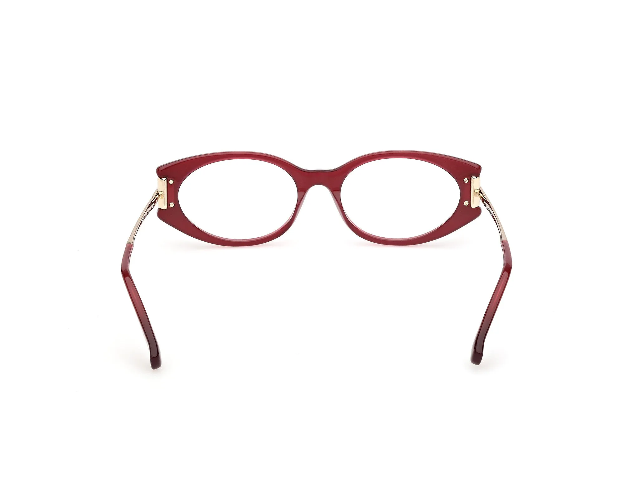 Max Mara MM5225 069 Montature da vista Acetato Bordeaux Rotonda Normale - immagine 4