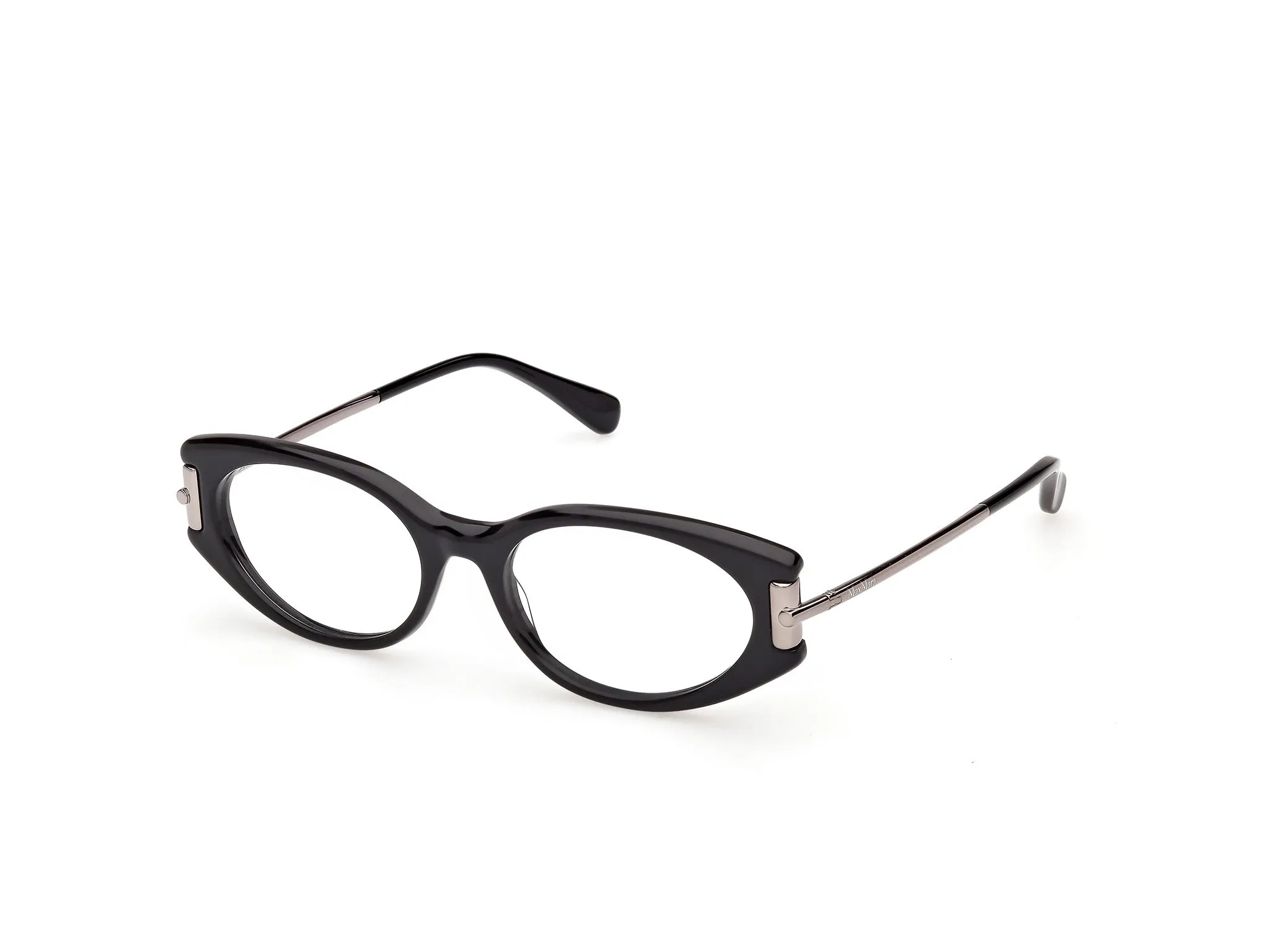 Max Mara MM5225 001 Montature da vista Acetato Nero Rotonda Normale - immagine 1