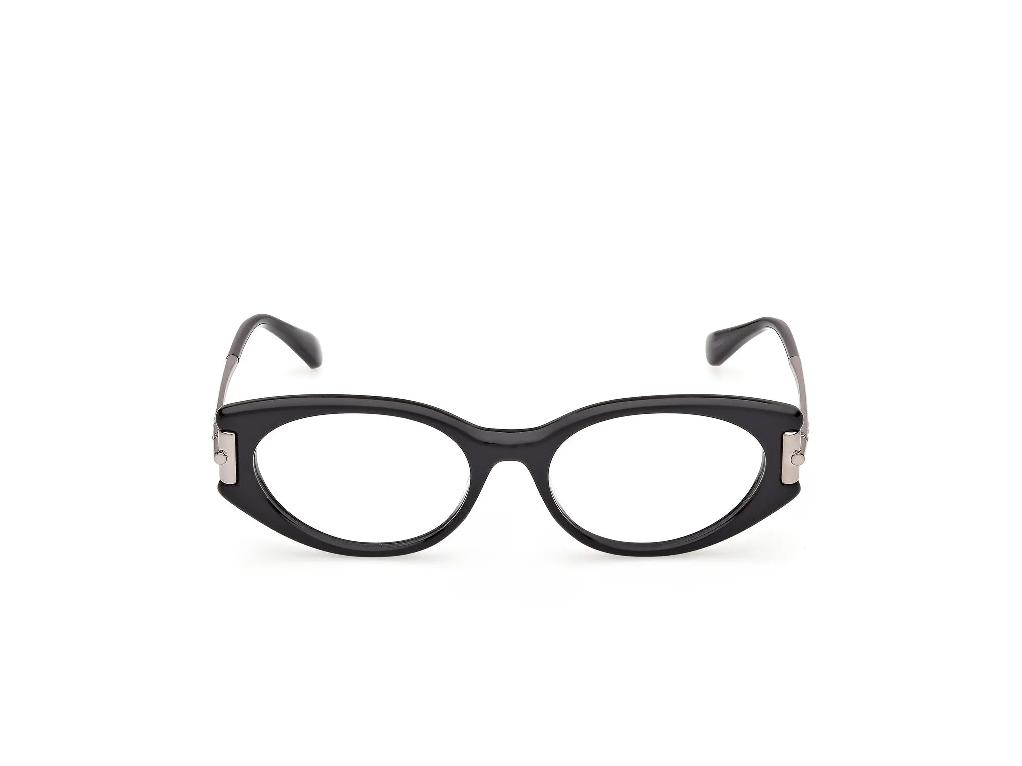 Max Mara MM5225 001 Montature da vista Acetato Nero Rotonda Normale - immagine 2