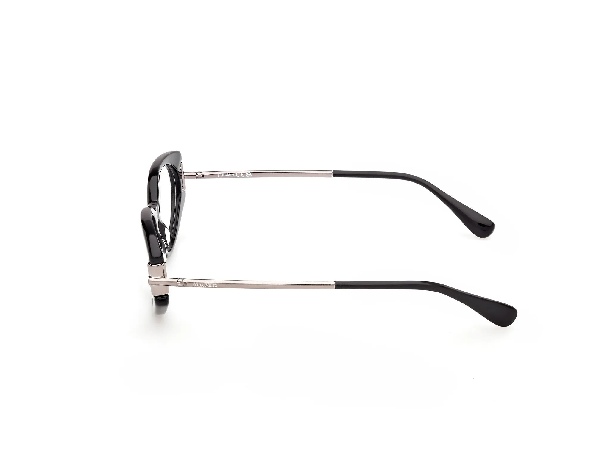 Max Mara MM5225 001 Montature da vista Acetato Nero Rotonda Normale - immagine 3
