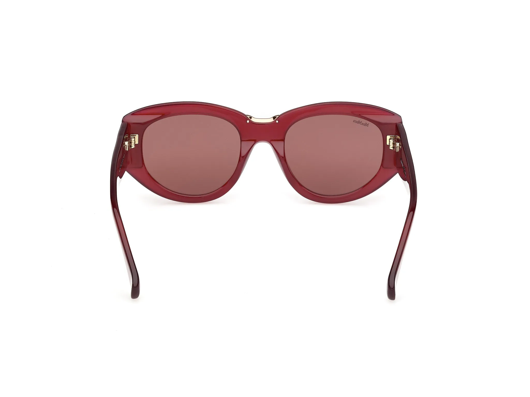 Max Mara MM0198 69S Occhiali da sole Acetato Bordeaux Bordeaux Rotonda Normale - immagine 4