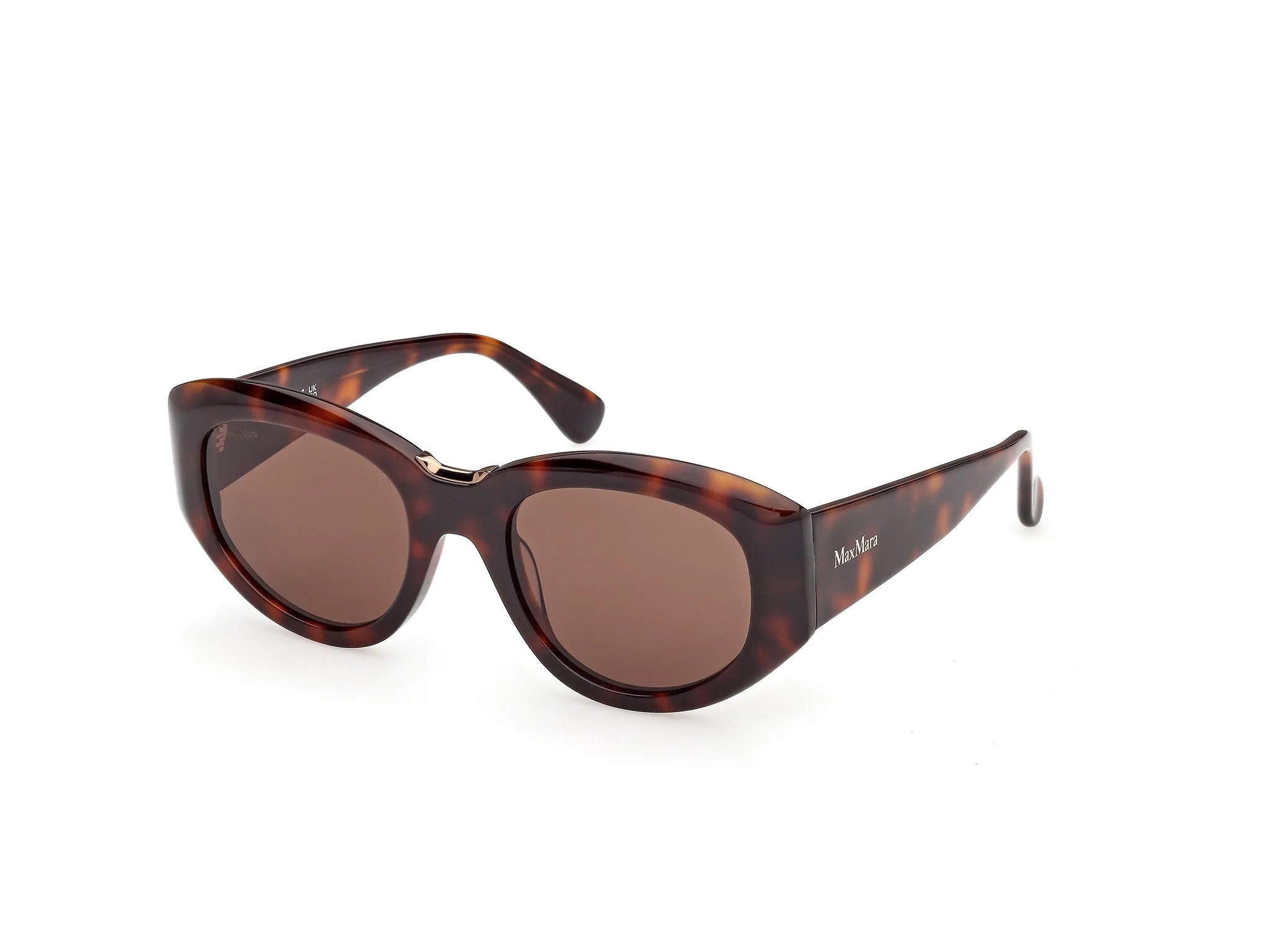 Max Mara MM0198 52E Occhiali da sole Acetato Havana Marrone Rotonda Normale - immagine 1