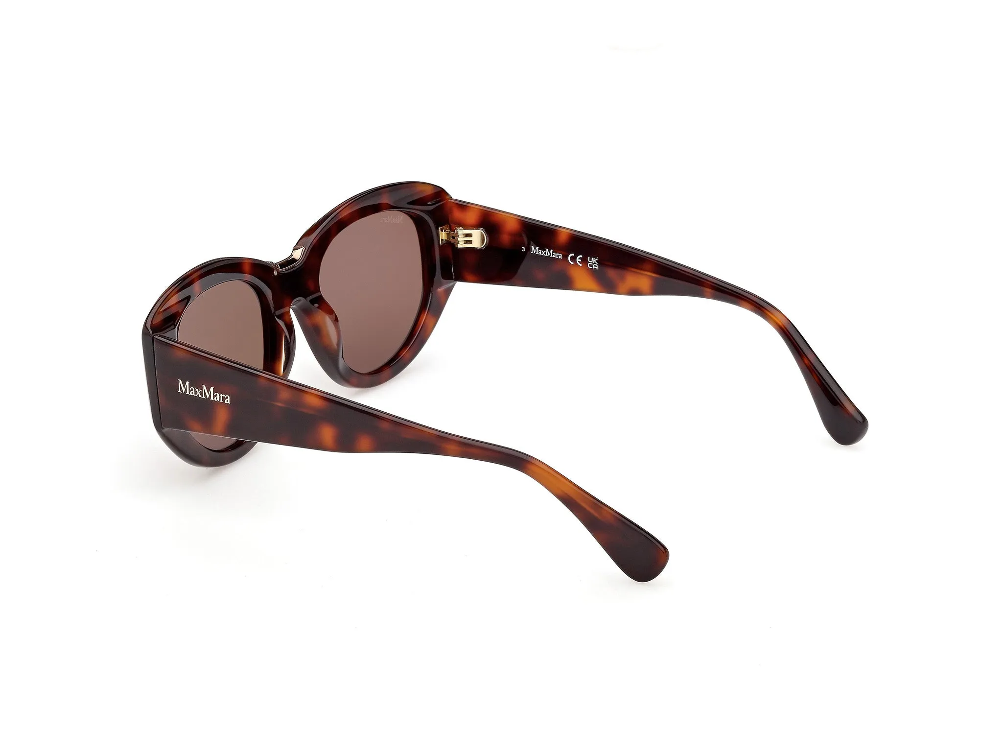 Max Mara MM0198 52E Occhiali da sole Acetato Havana Marrone Rotonda Normale - immagine 3