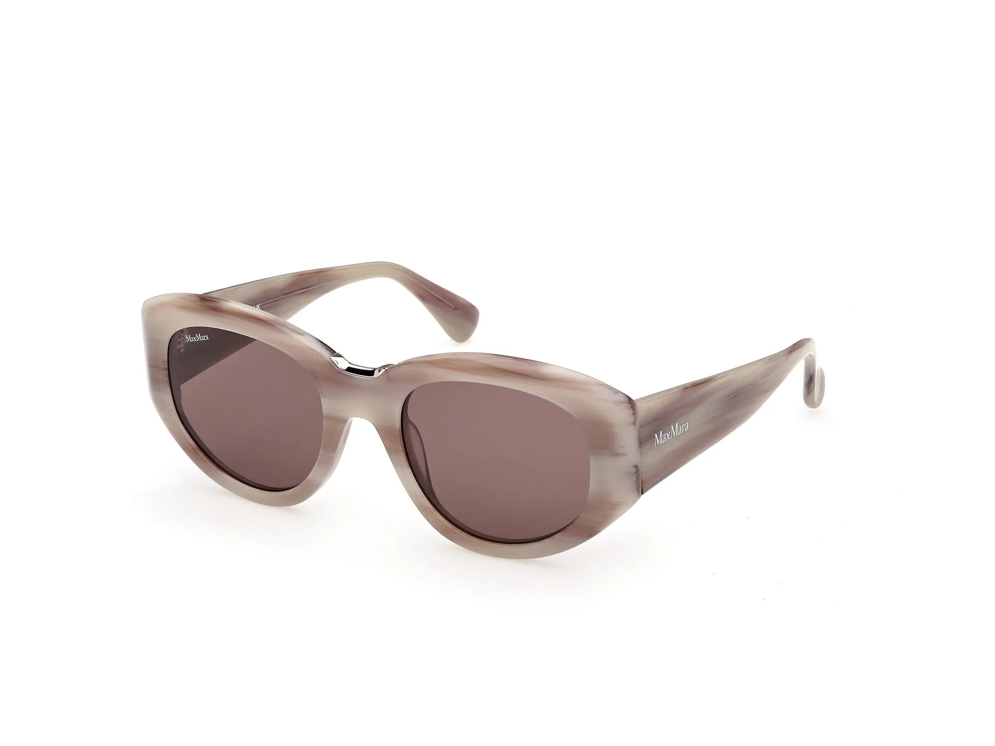 Max Mara MM0198 20E Occhiali da sole Acetato Beige Marrone Rotonda Normale - immagine 1