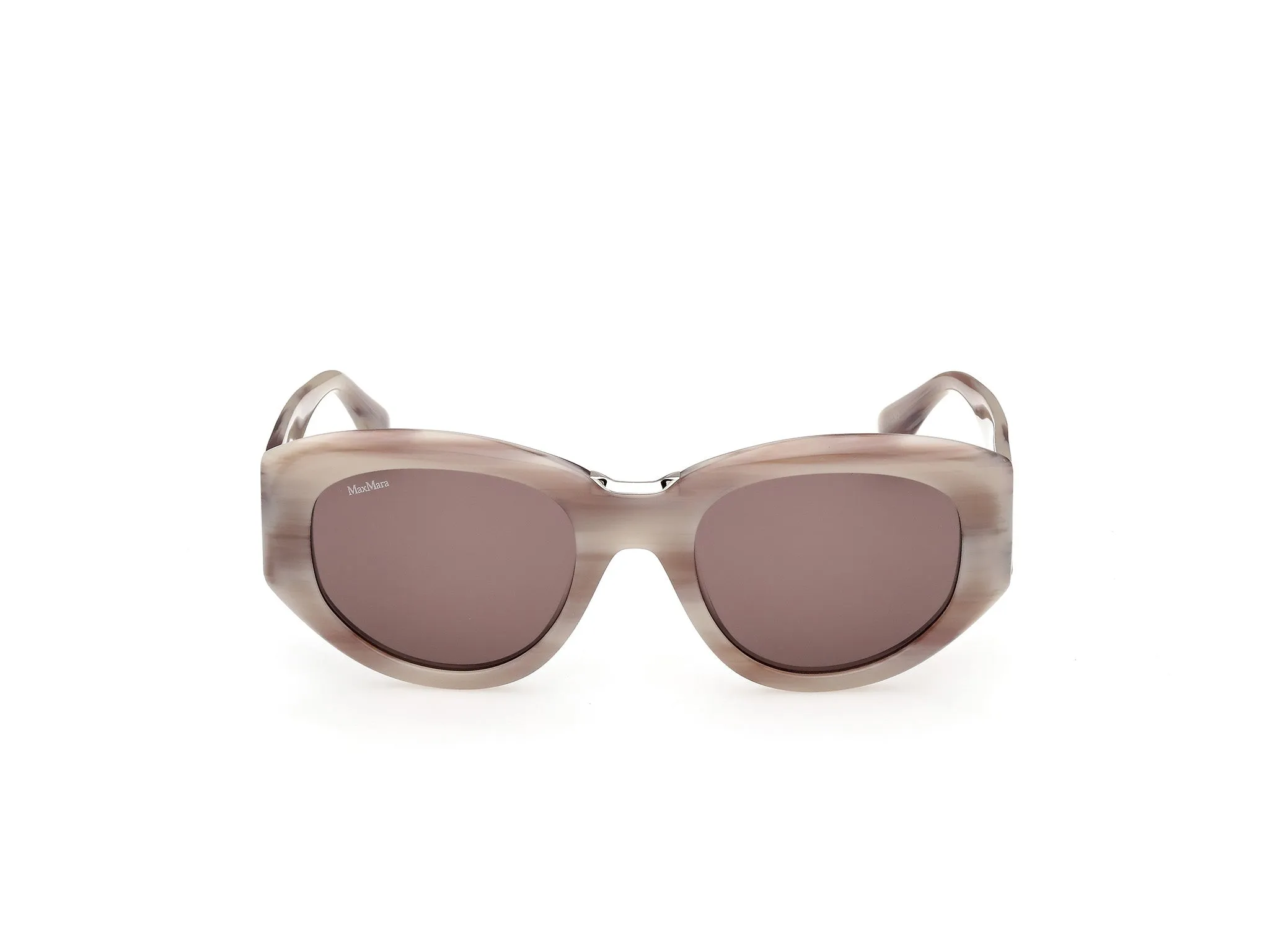 Max Mara MM0198 20E Occhiali da sole Acetato Beige Marrone Rotonda Normale - immagine 2