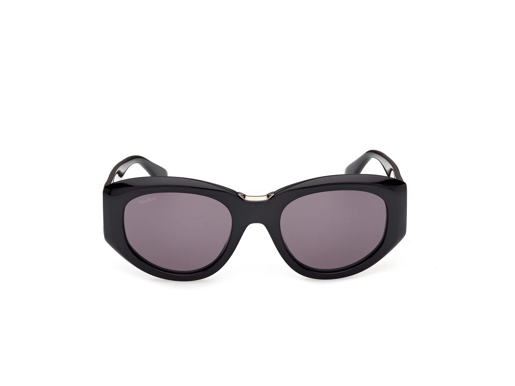 Max Mara MM0198 01A Occhiali da sole Acetato Nero Fumo Rotonda Normale - immagine 2