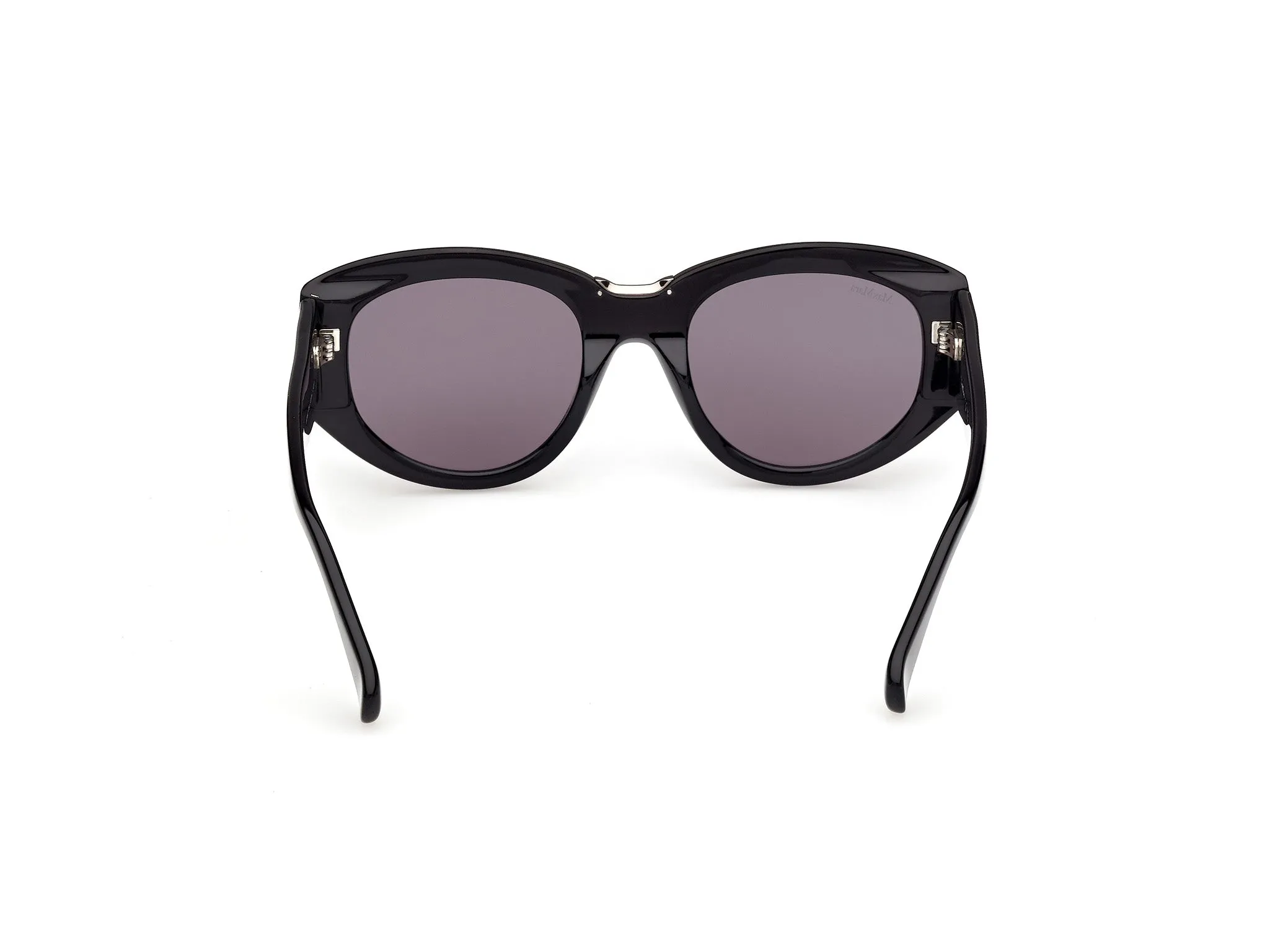 Max Mara MM0198 01A Occhiali da sole Acetato Nero Fumo Rotonda Normale - immagine 4