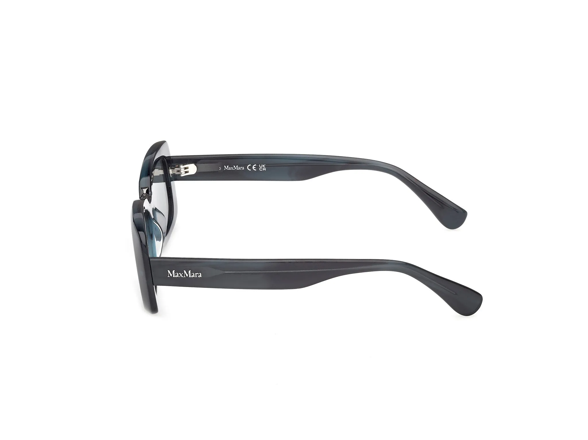 Max Mara MM0197 64N Occhiali da sole Acetato Marrone Verde Squadrata Normale - immagine 3