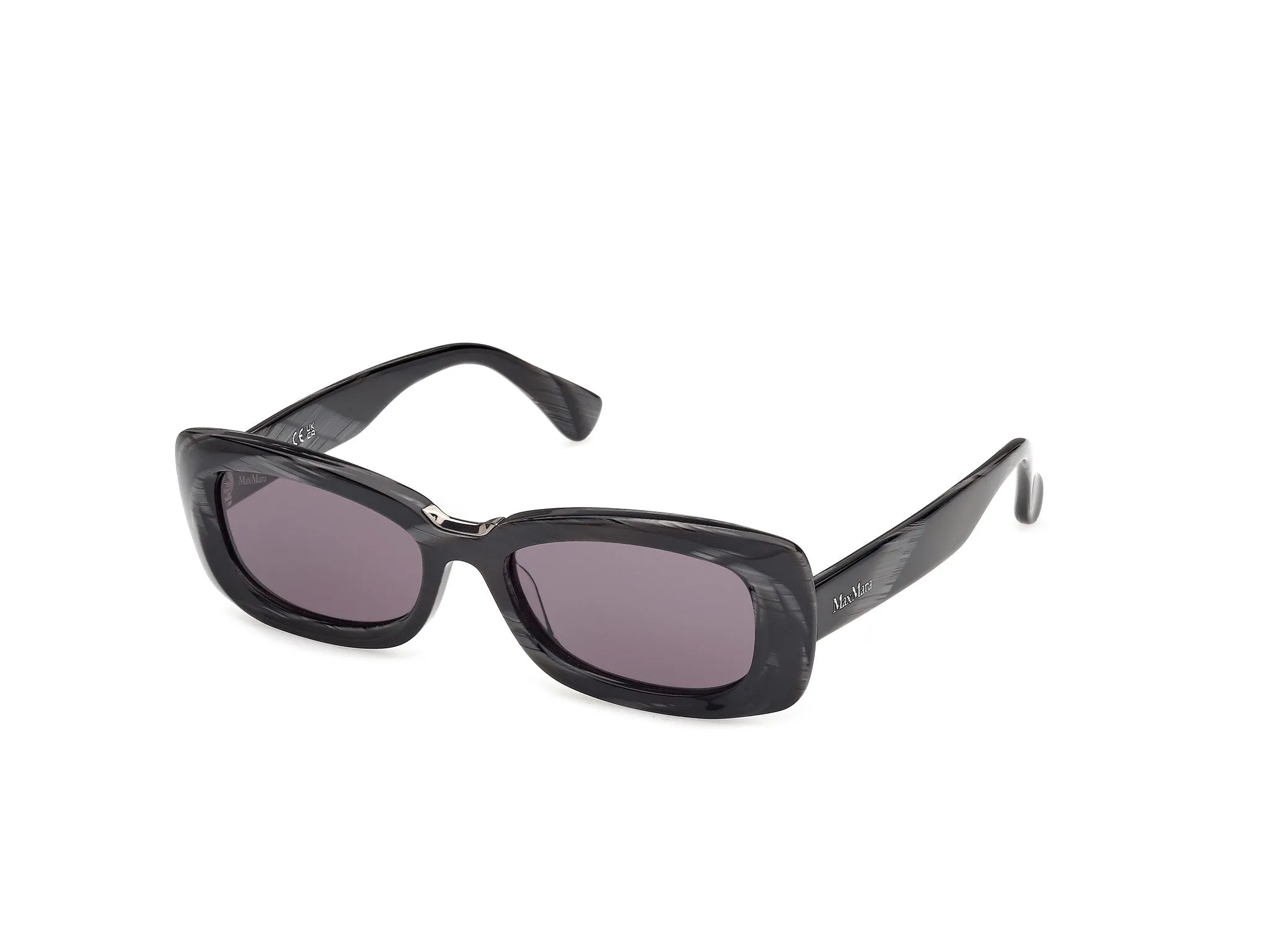 Max Mara MM0197 63A Occhiali da sole Acetato Nero Fumo Squadrata Normale - immagine 1