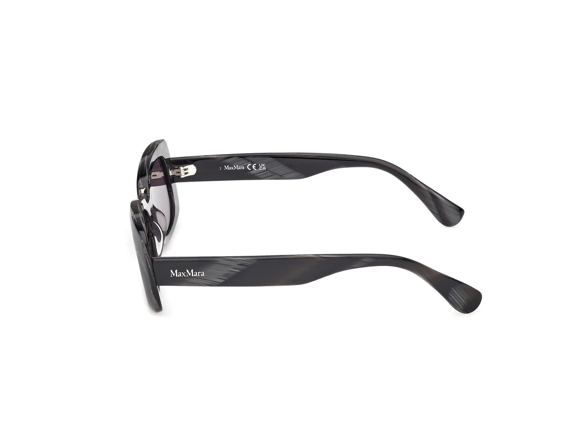 Max Mara MM0197 63A Occhiali da sole Acetato Nero Fumo Squadrata Normale - immagine 3