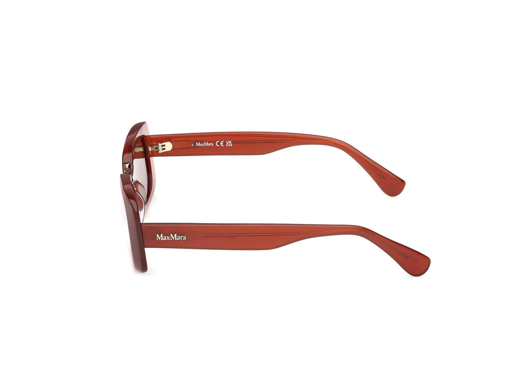 Max Mara MM0197 42E Occhiali da sole Acetato Arancione Marrone Squadrata Normale - immagine 3