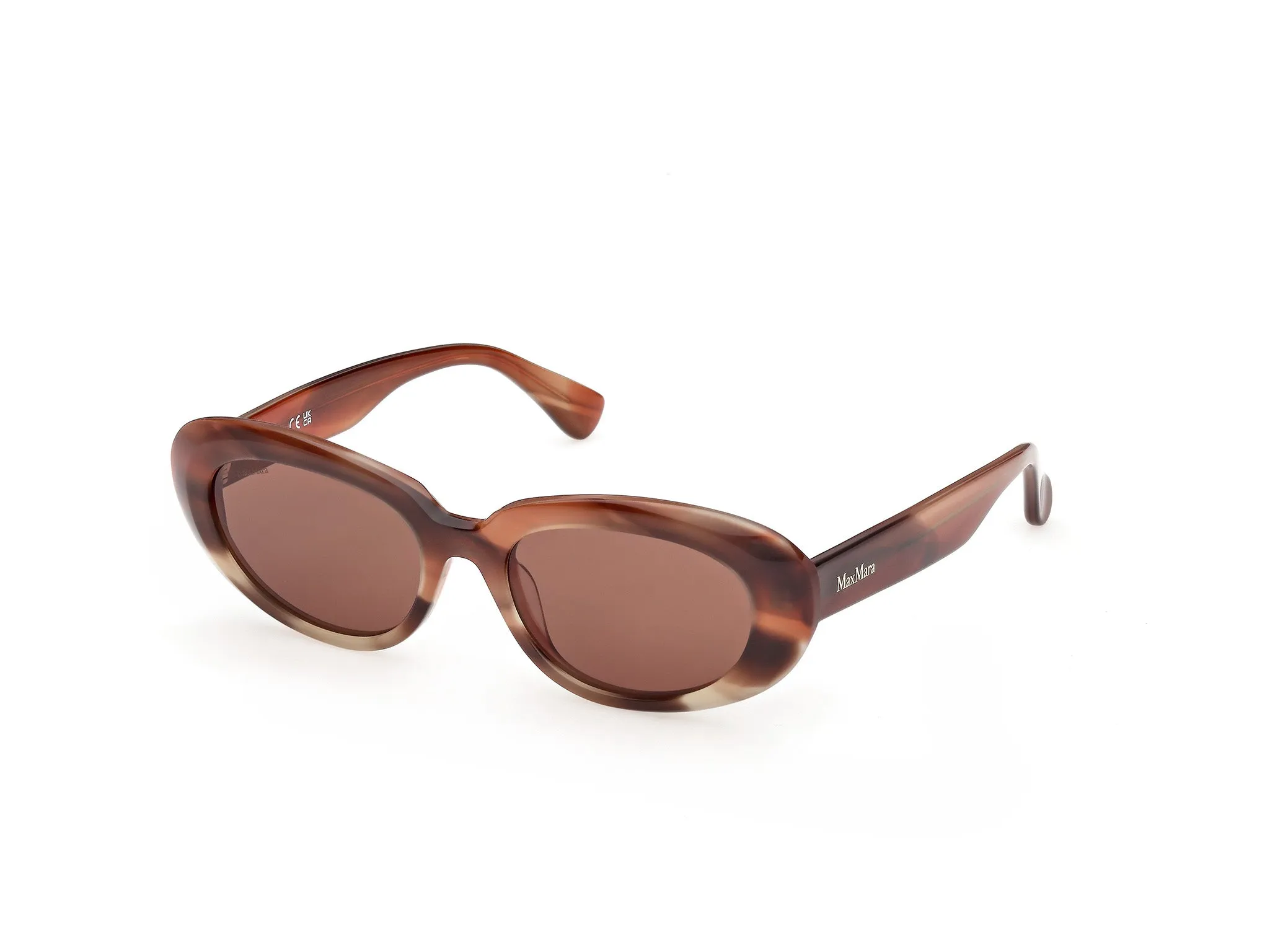 Max Mara MM0196 68E Occhiali da sole Acetato Marrone Marrone Rotonda Normale - immagine 1