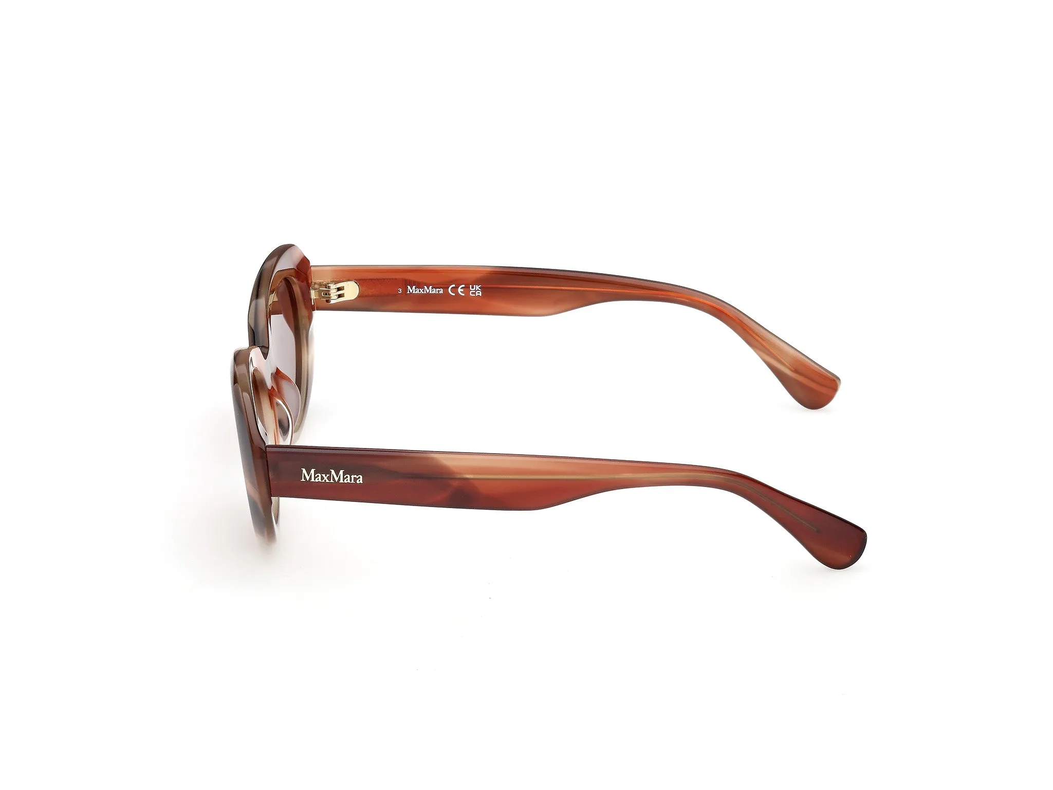 Max Mara MM0196 68E Occhiali da sole Acetato Marrone Marrone Rotonda Normale - immagine 3