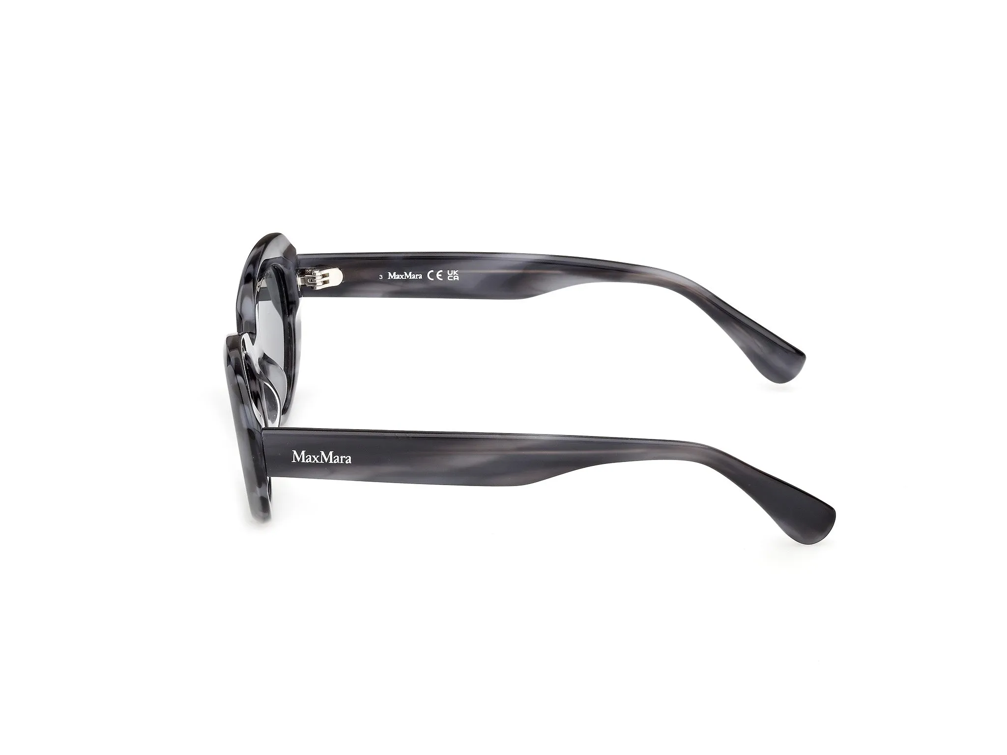 Max Mara MM0196 64A Occhiali da sole Acetato Blu Fumo Rotonda Normale - immagine 3
