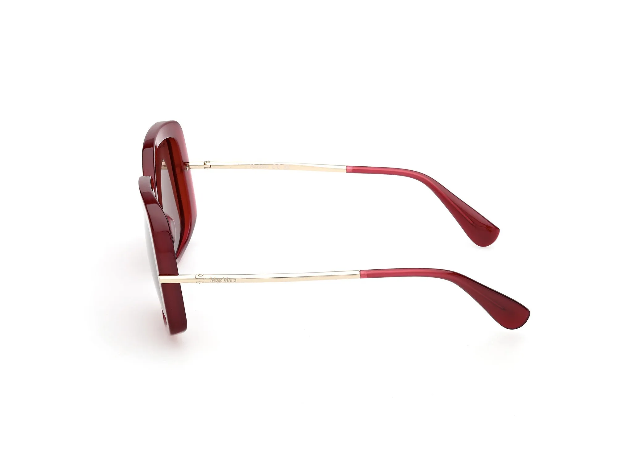 Max Mara MM0195 69S Occhiali da sole Acetato Bordeaux Bordeaux Rotonda Normale - immagine 3