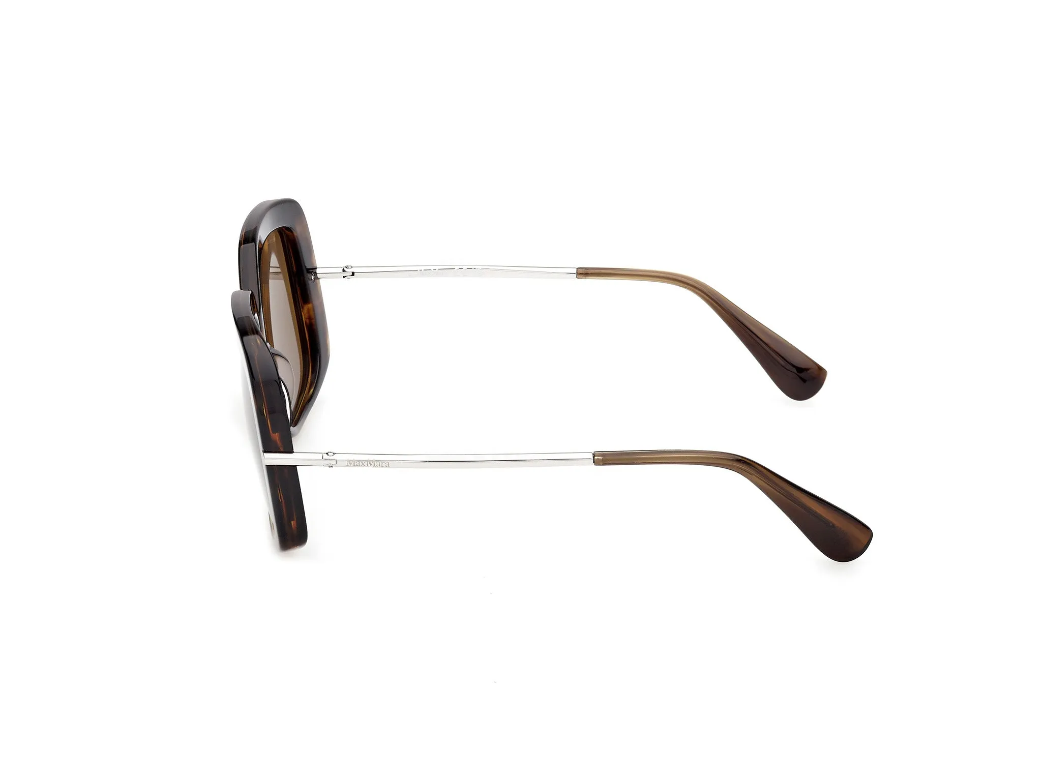 Max Mara MM0195 61N Occhiali da sole Acetato Marrone Verde Rotonda Normale - immagine 3