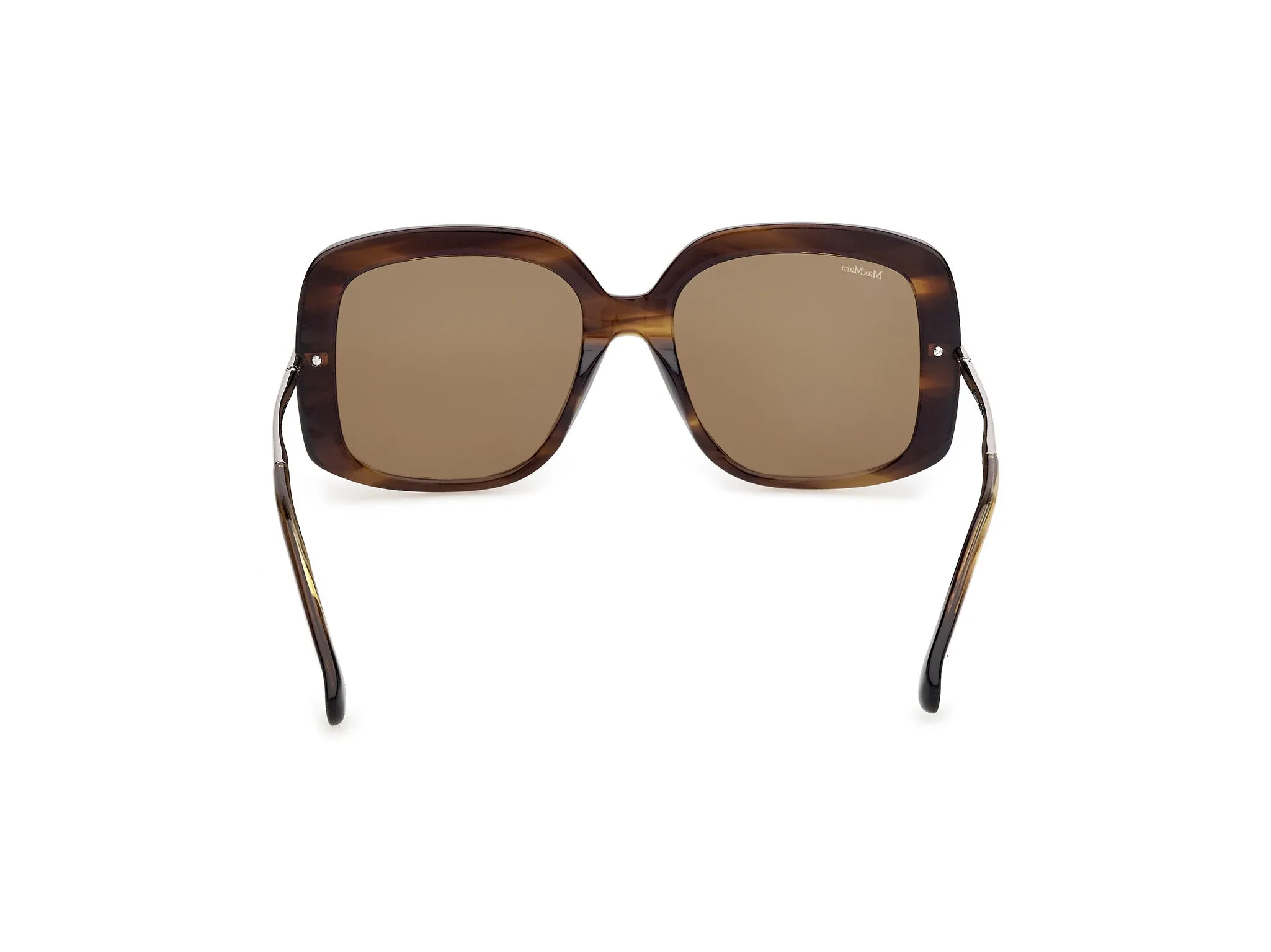 Max Mara MM0195 61N Occhiali da sole Acetato Marrone Verde Rotonda Normale - immagine 4