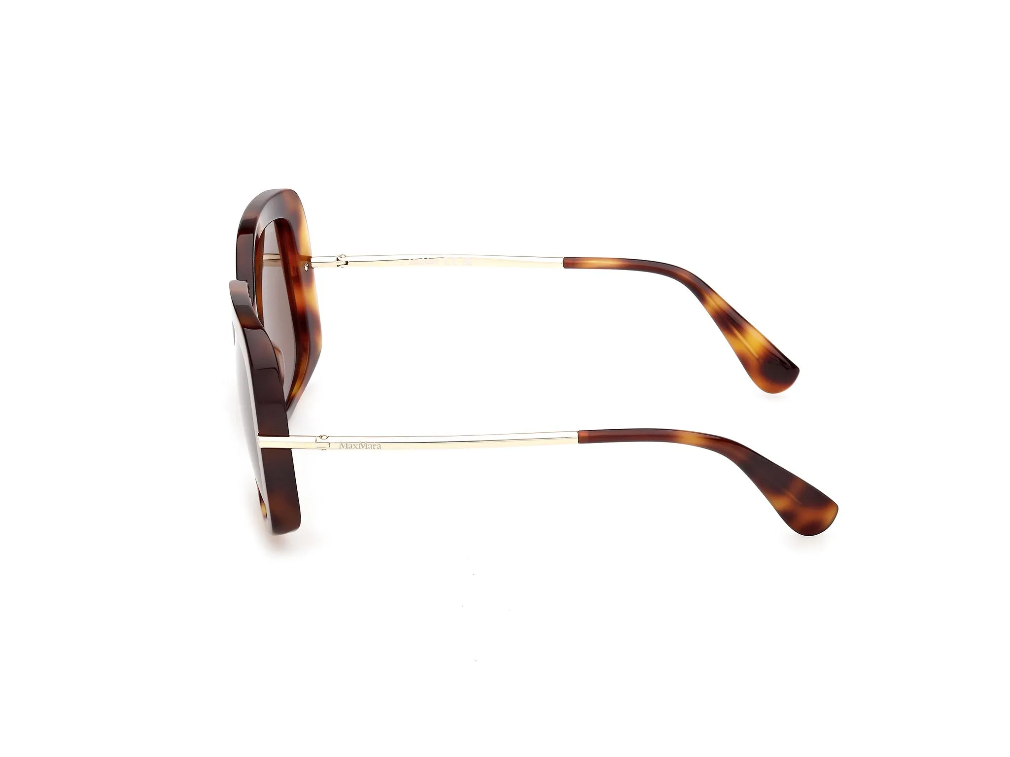 Max Mara MM0195 52E Occhiali da sole Acetato Havana Marrone Rotonda Normale - immagine 3