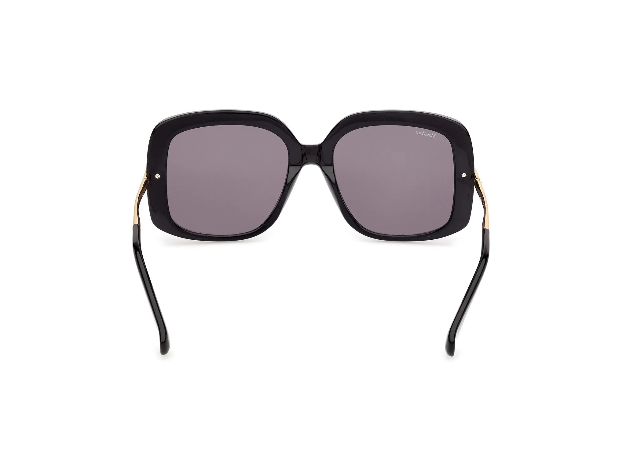 Max Mara MM0195 01A Occhiali da sole Acetato Nero Fumo Rotonda Normale - immagine 4