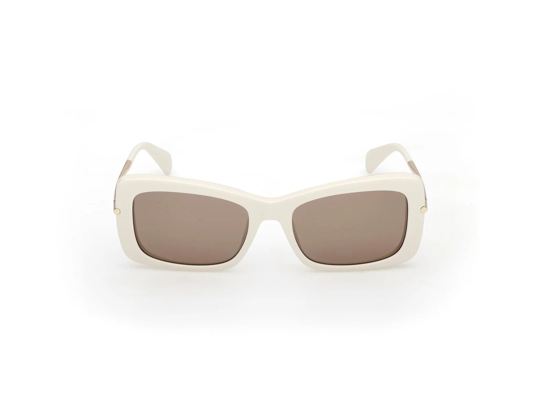 Max Mara MM0194 25E Occhiali da sole Acetato Bianco Marrone Squadrata Normale - immagine 2