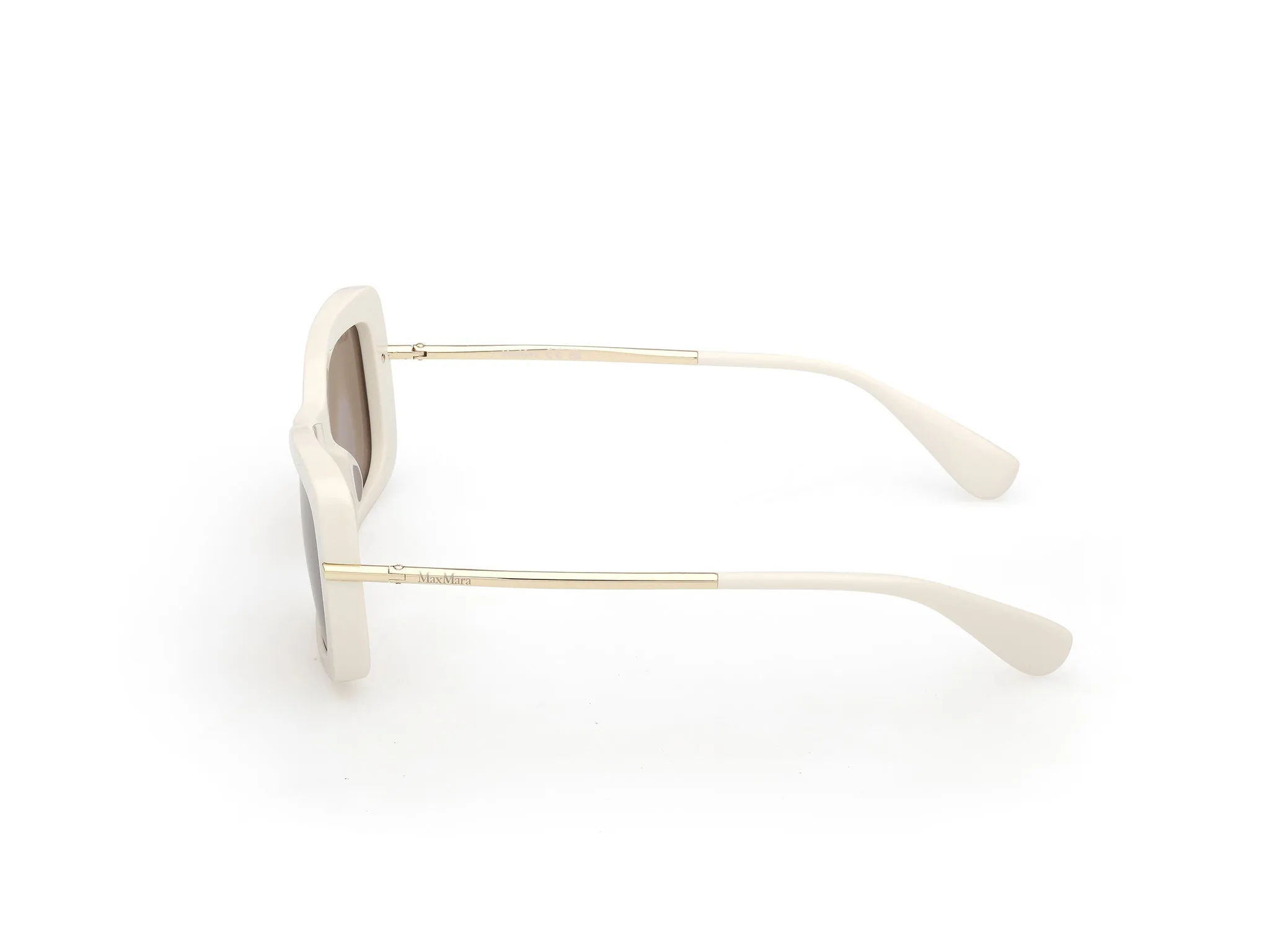 Max Mara MM0194 25E Occhiali da sole Acetato Bianco Marrone Squadrata Normale - immagine 3