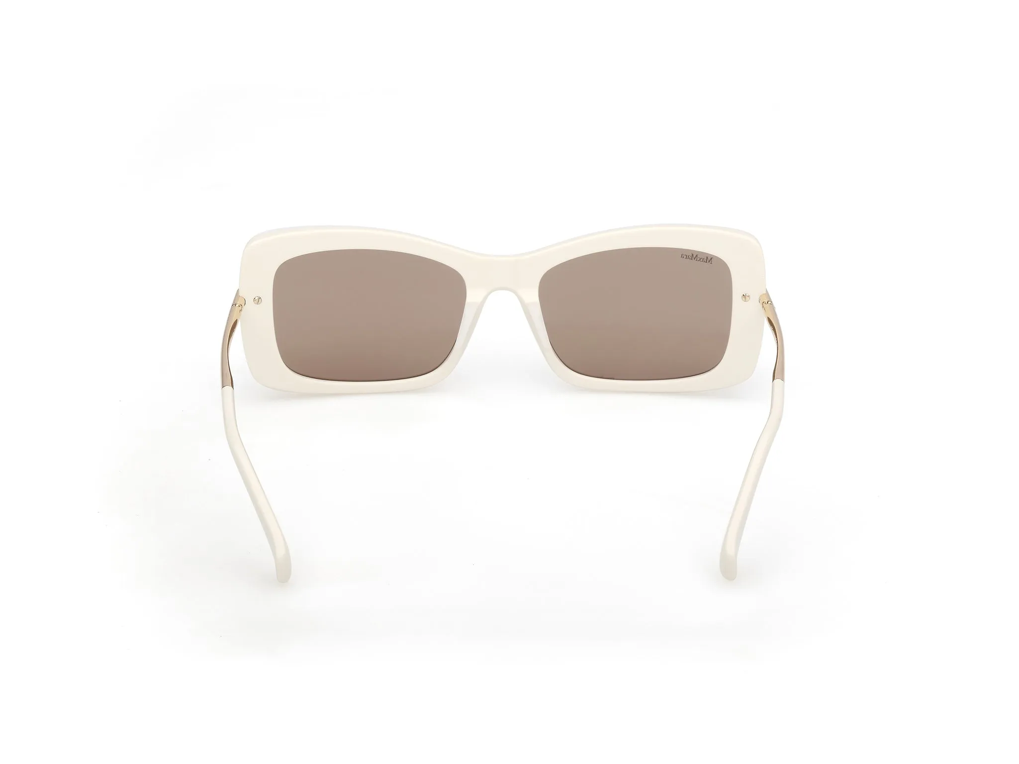 Max Mara MM0194 25E Occhiali da sole Acetato Bianco Marrone Squadrata Normale - immagine 4