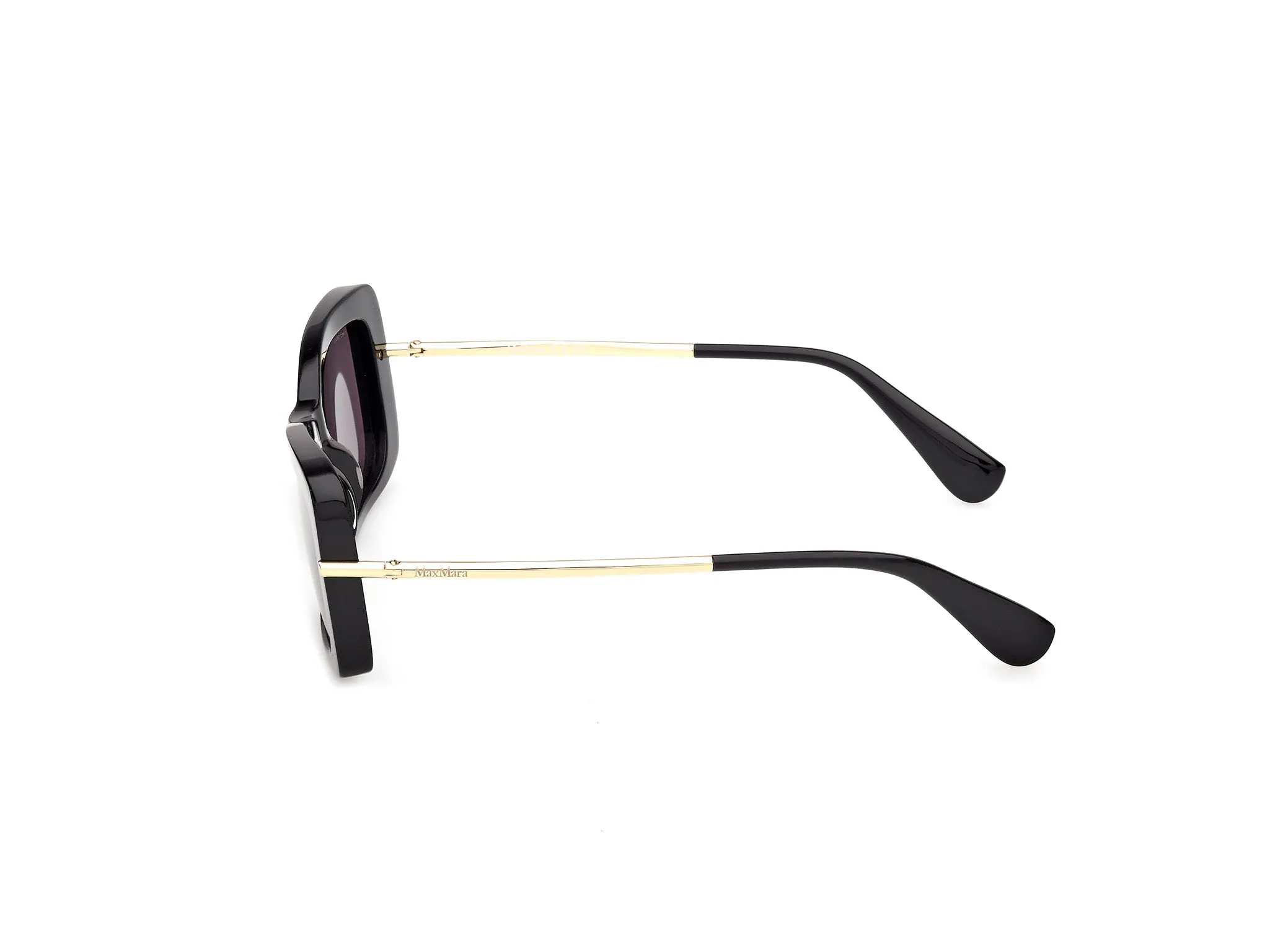 Max Mara MM0194 01A Occhiali da sole Acetato Nero Fumo Squadrata Normale - immagine 3