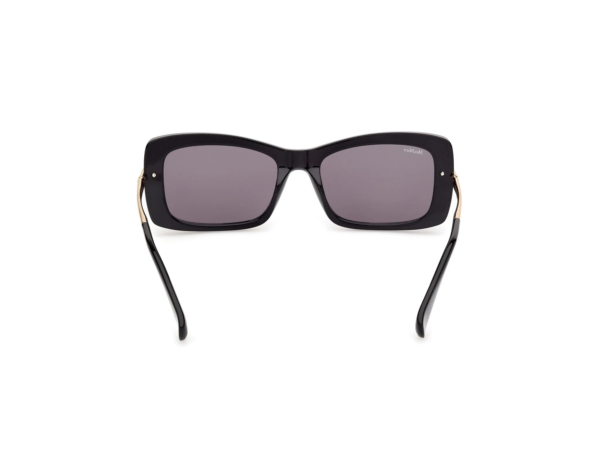 Max Mara MM0194 01A Occhiali da sole Acetato Nero Fumo Squadrata Normale - immagine 4