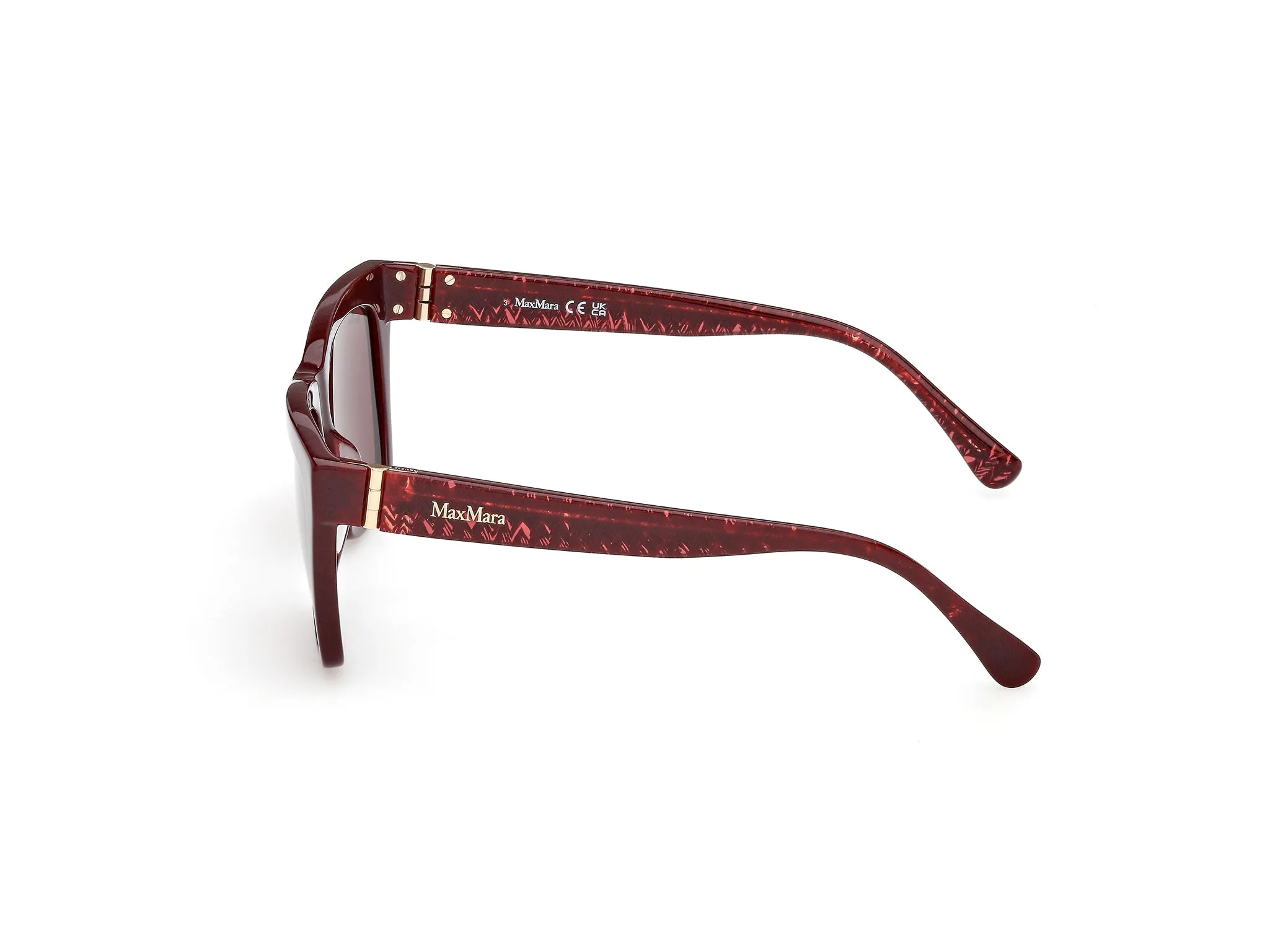 Max Mara MM0193 71S Occhiali da sole Acetato Bordeaux Bordeaux Squadrata Normale - immagine 3
