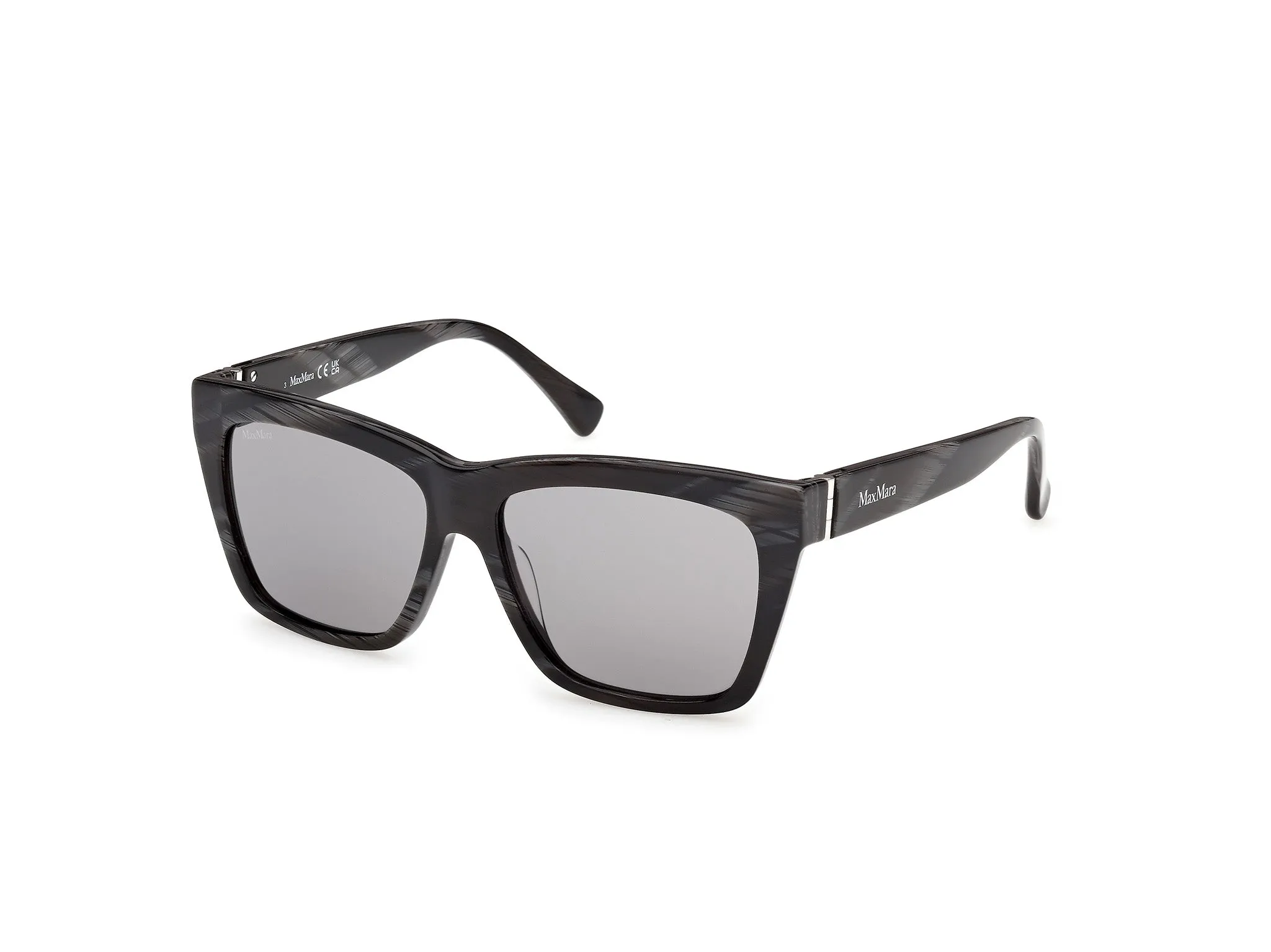 Max Mara MM0193 63A Occhiali da sole Acetato Nero Fumo Squadrata Normale - immagine 1