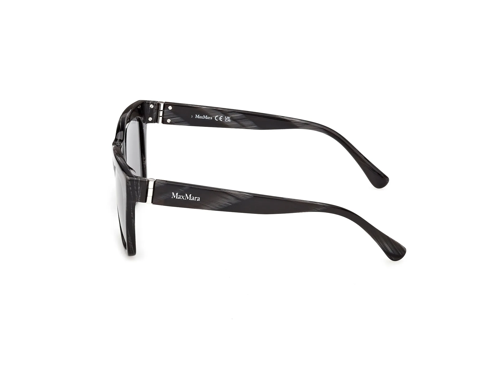 Max Mara MM0193 63A Occhiali da sole Acetato Nero Fumo Squadrata Normale - immagine 3