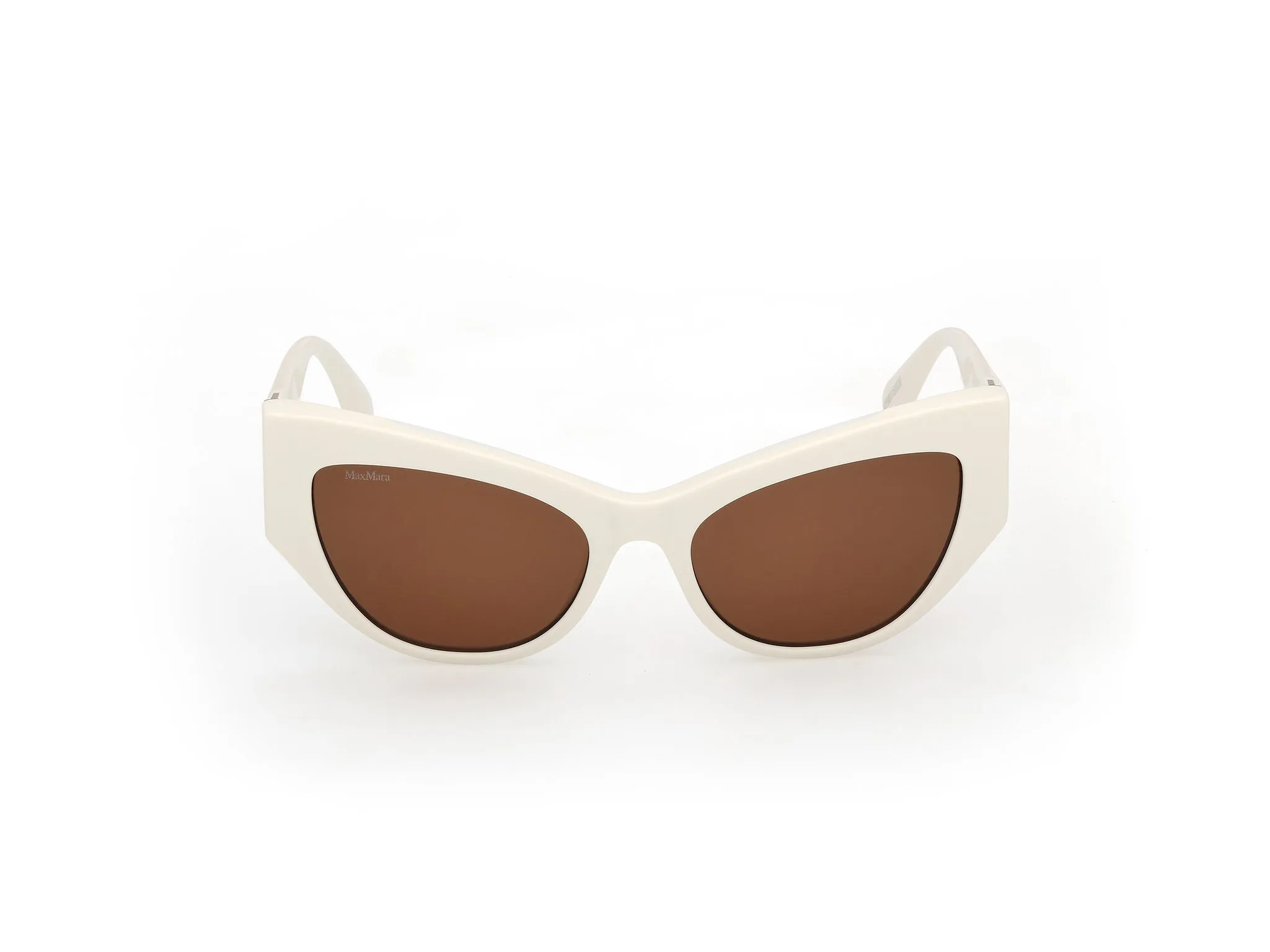 Max Mara MM0192 25E Occhiali da sole Acetato Bianco Marrone Cat Eye Normale - immagine 2