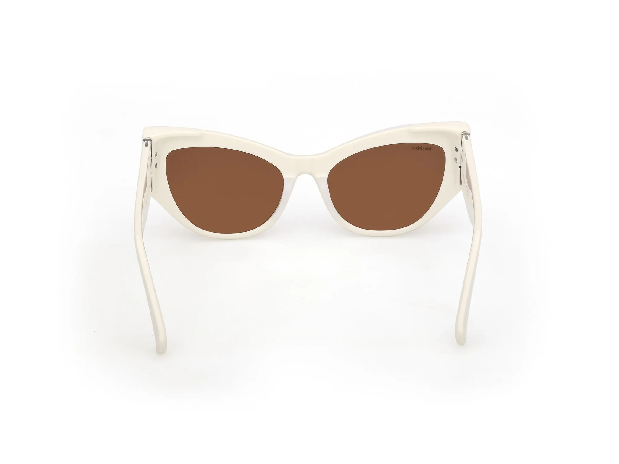 Max Mara MM0192 25E Occhiali da sole Acetato Bianco Marrone Cat Eye Normale - immagine 4