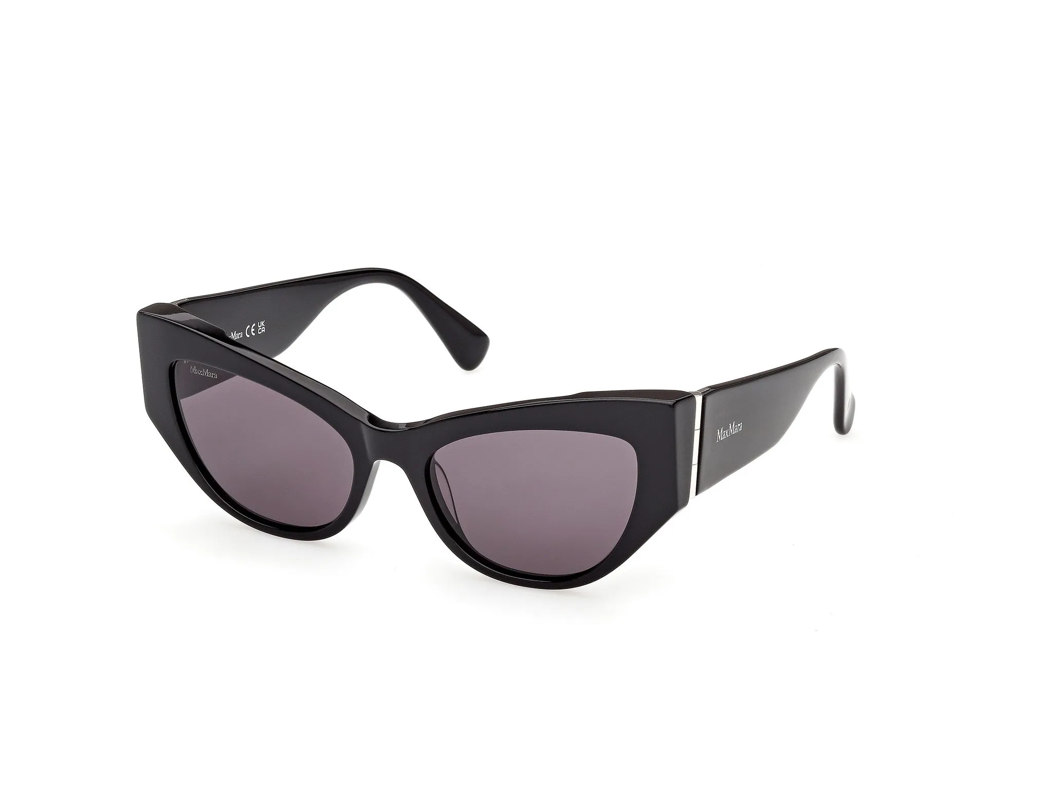 Max Mara MM0192 01A Occhiali da sole Acetato Nero Fumo Cat Eye Normale - immagine 1
