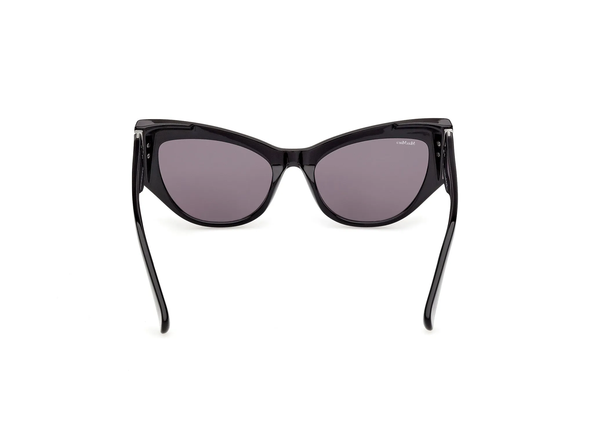 Max Mara MM0192 01A Occhiali da sole Acetato Nero Fumo Cat Eye Normale - immagine 4