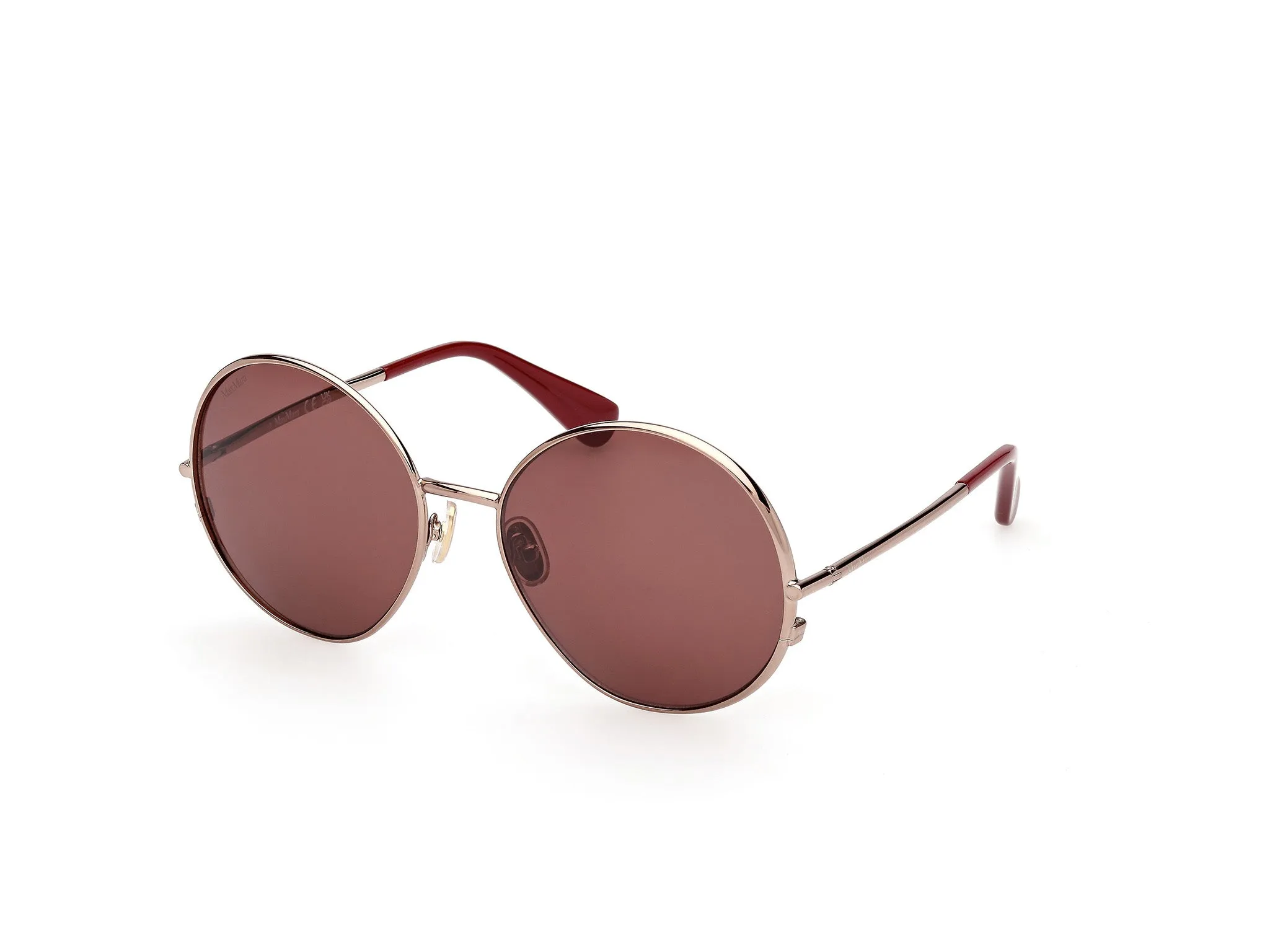 Max Mara MM0191 36S Occhiali da sole Metallo Bronzo Bordeaux Rotonda Normale - immagine 1