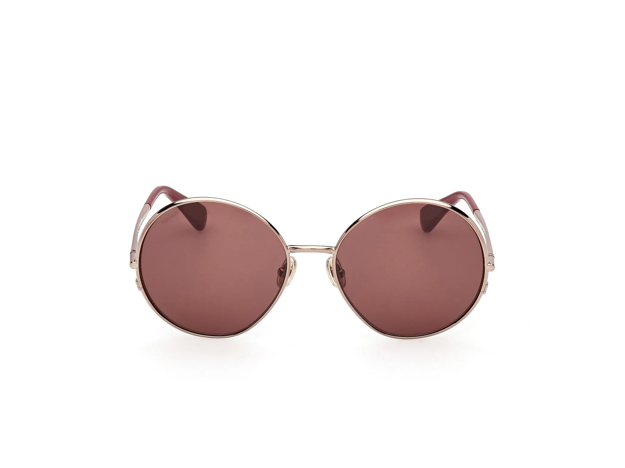 Max Mara MM0191 36S Occhiali da sole Metallo Bronzo Bordeaux Rotonda Normale - immagine 2